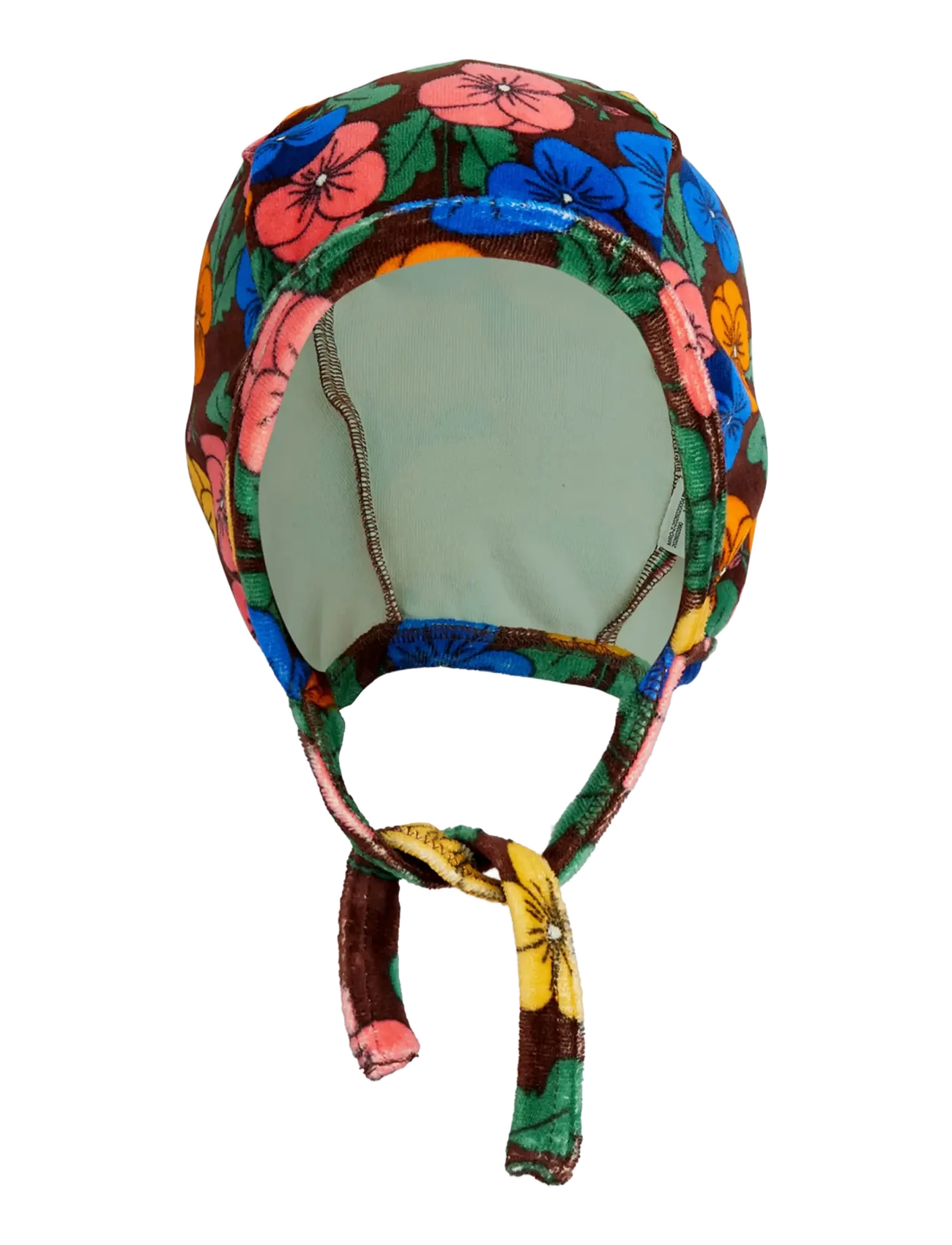 Mini Rodini - Violas aop velour baby helmet - multi - 1