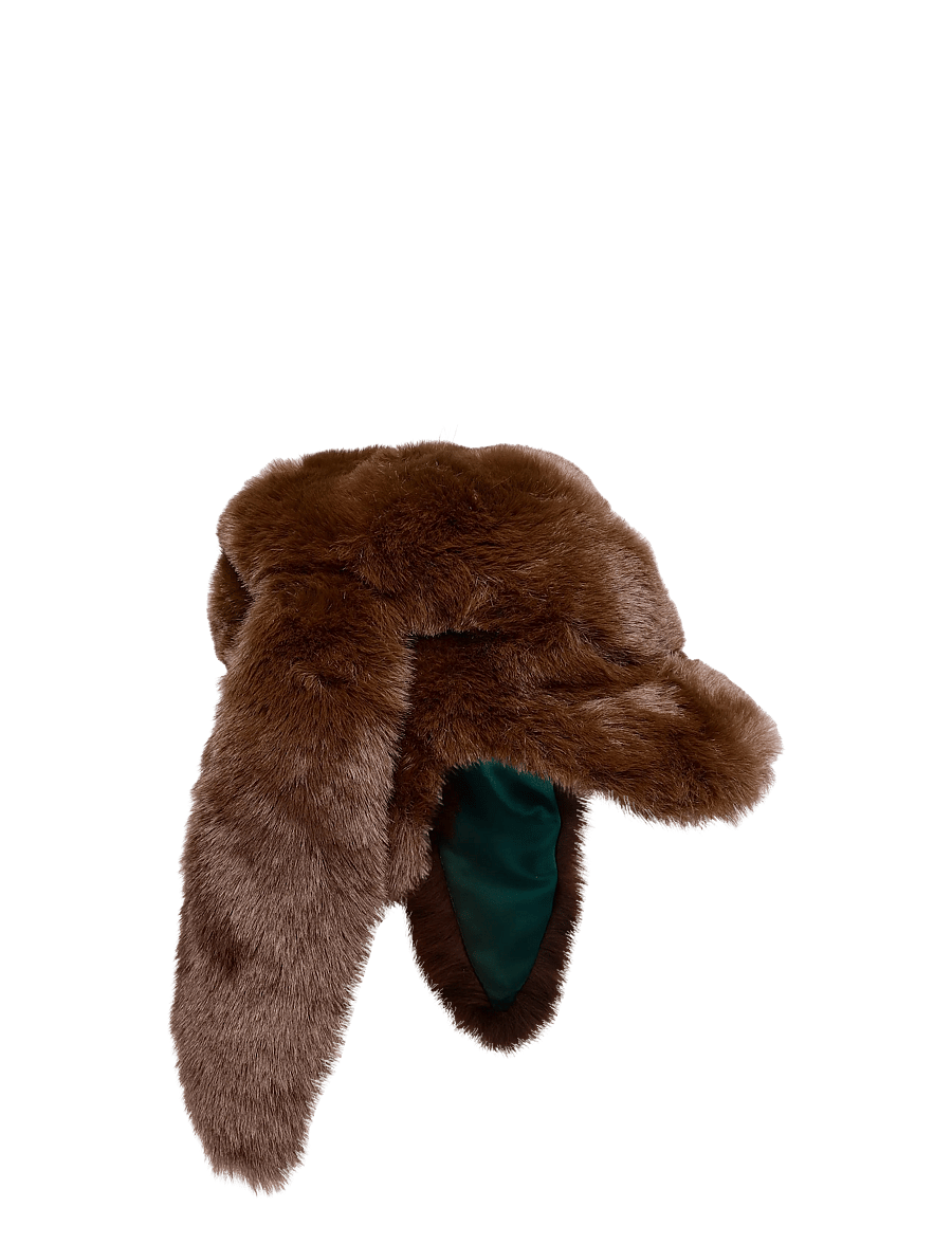 Mini Rodini - Rabbit ear faux fur cap - vintermössor - brown - 2