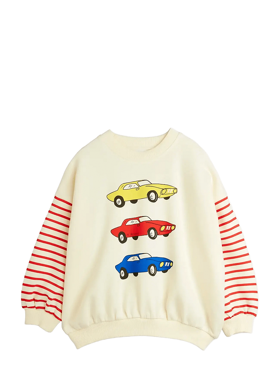 Mini Rodini - Cars sp sweatshirt - sweatshirts - white - 1