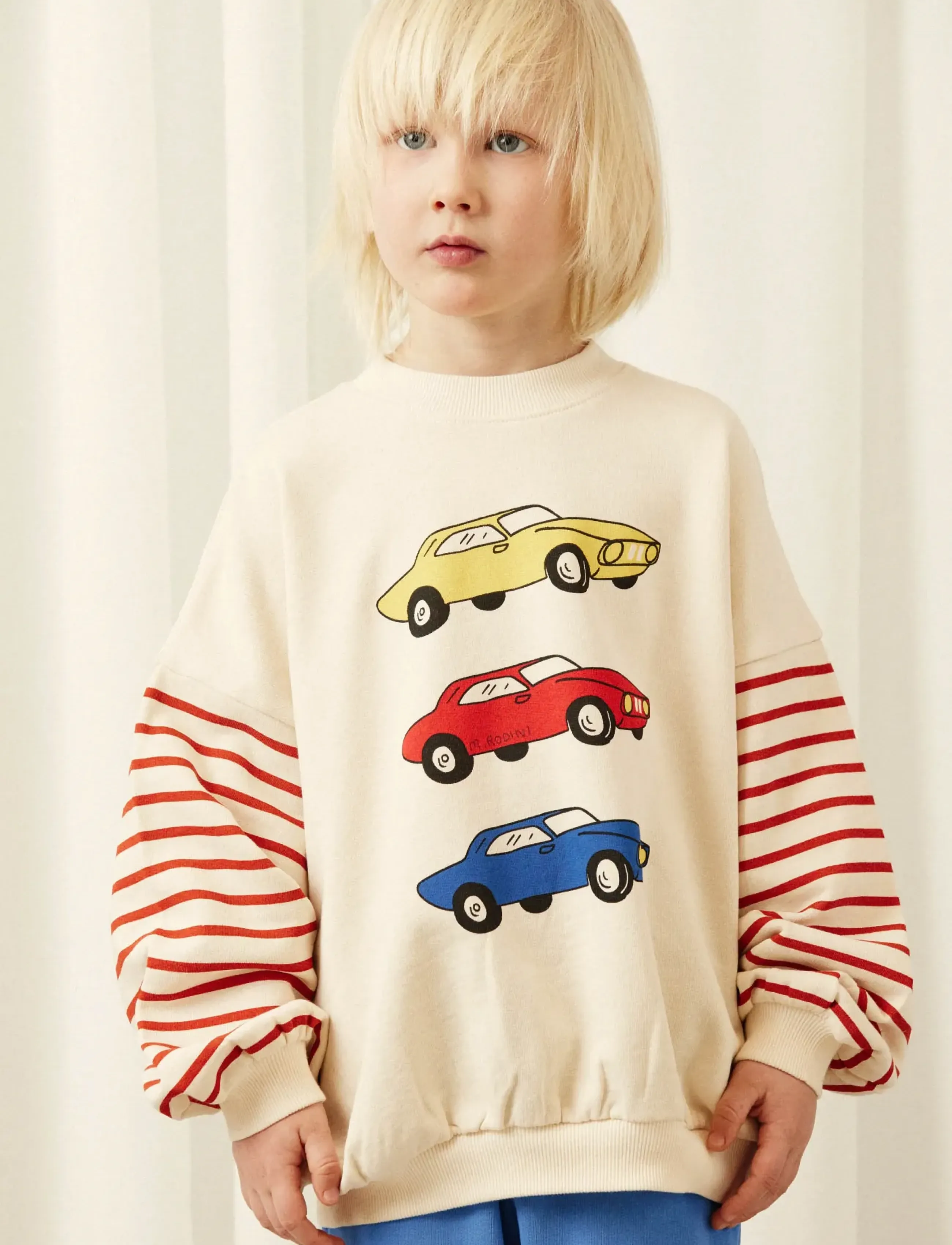 Mini Rodini Cars sp sweatshirt - Sweatshirts - WHITE / white