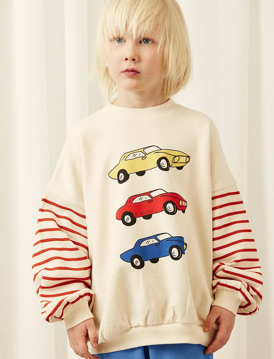 Mini Rodini - Cars sp sweatshirt - sweatshirts - white - 0