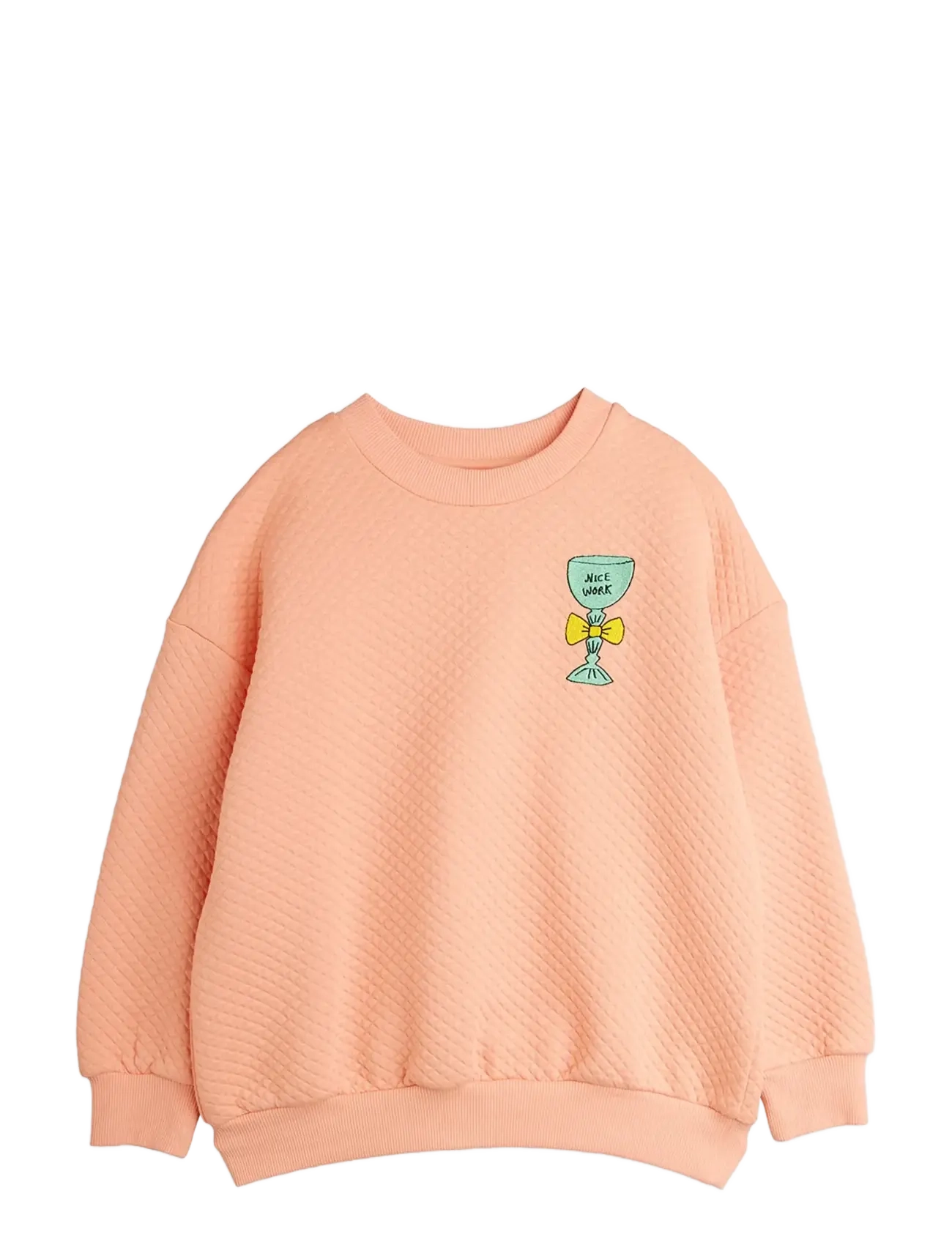 Mini Rodini Trophy emb quilted sweatshirt - Sweatshirts - PINK / pink/rose