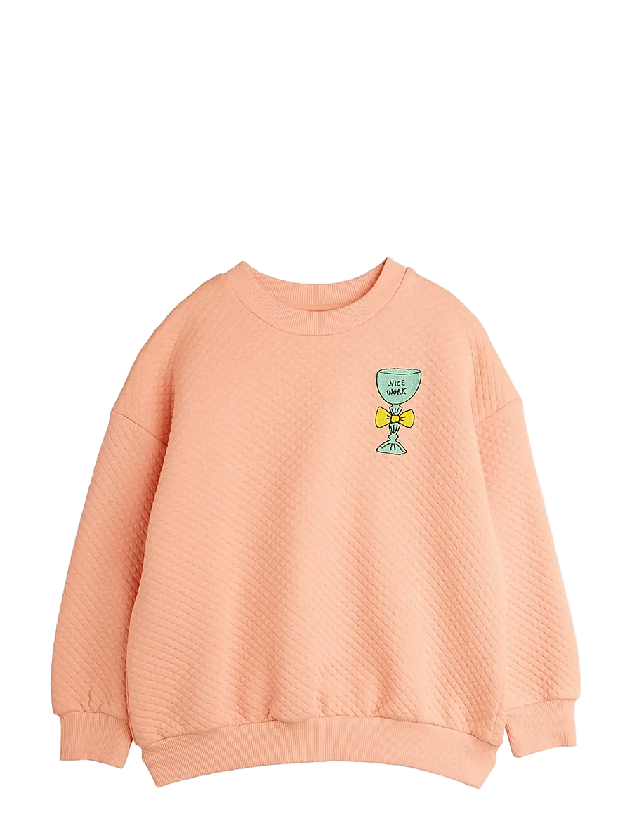 Mini Rodini - Trophy emb quilted sweatshirt - sweatshirts - pink - 0