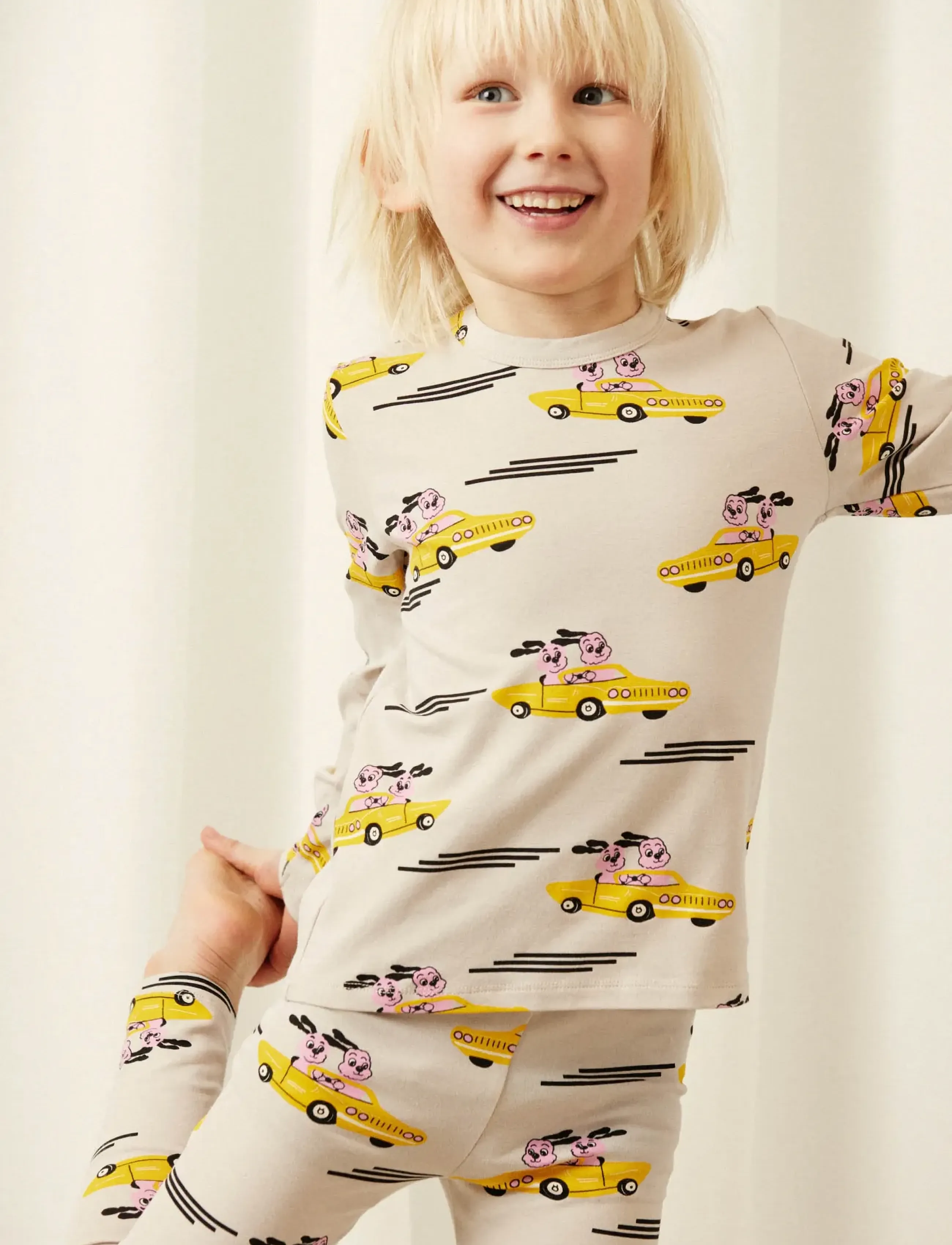 Mini Rodini Racing rabbits aop ls tee - Oberteile & T-Shirts - GREY / grey