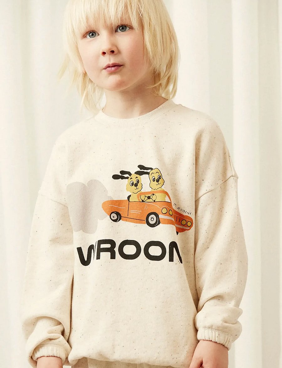 Mini Rodini - Racing rabbits sp sweatshirt - sweatshirts - white - 0
