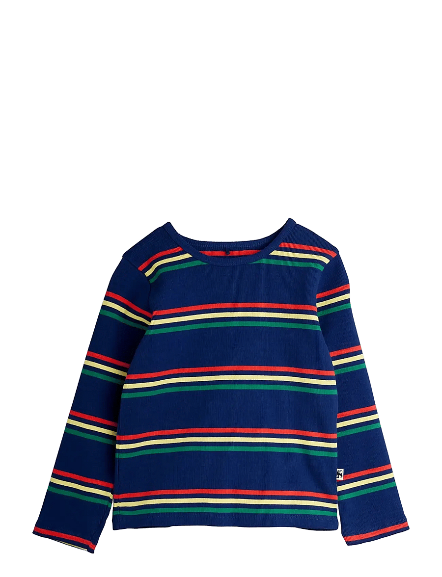 Mini Rodini - Multi color stripe ls tee - langärmelig - multi - 0