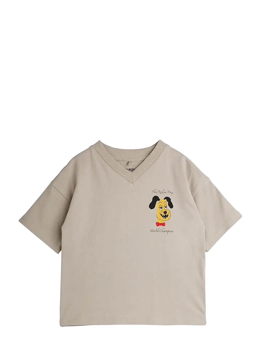 Mini Rodini - Rodini prix v-neck sp ss tee - kurzärmelige - grey - 1