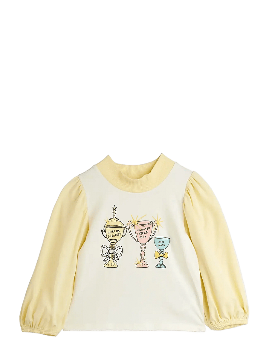Mini Rodini - Trophies sp balloon sleeve top - langärmelig - off-white - 1