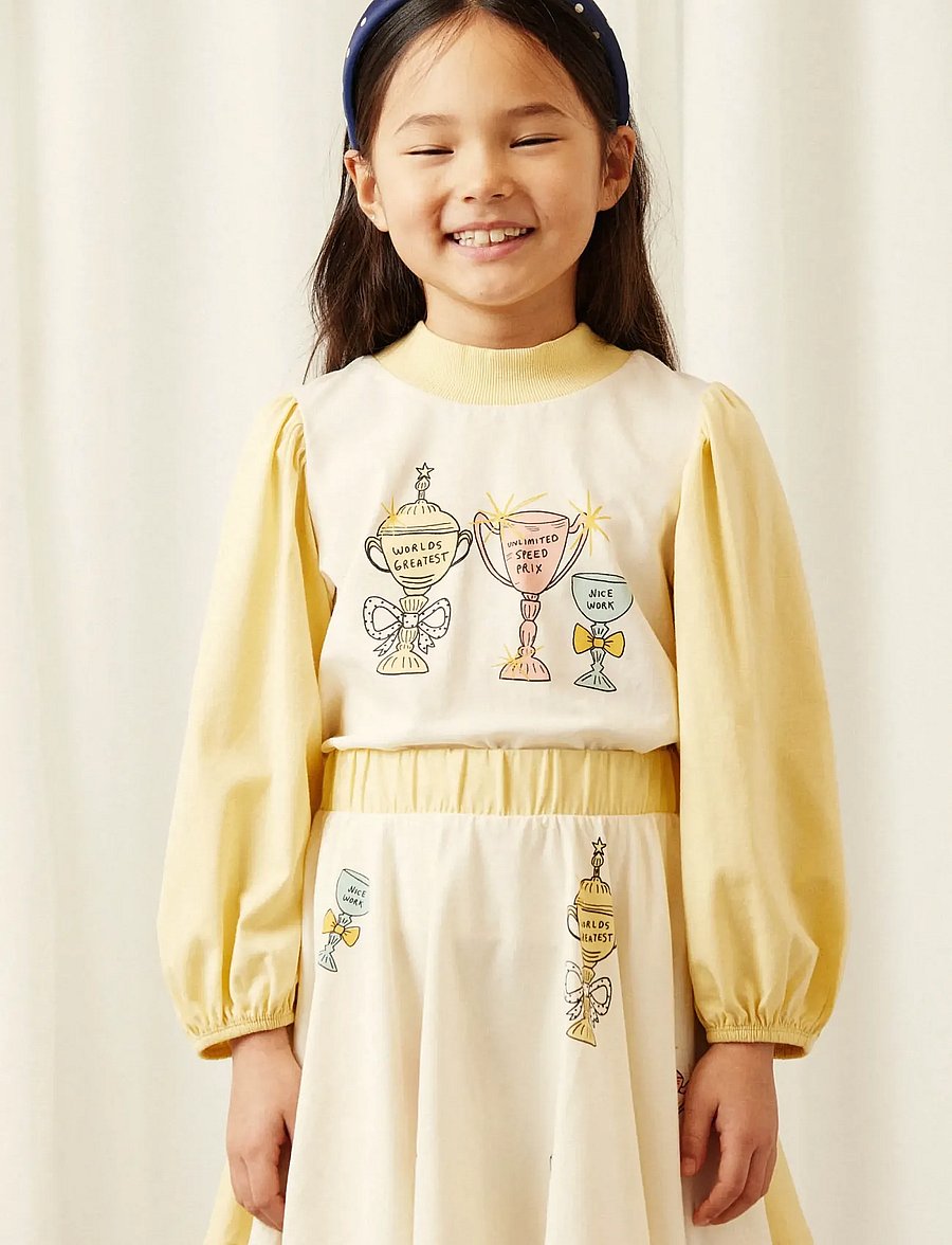 Mini Rodini - Trophies sp balloon sleeve top - langärmelig - off-white - 0