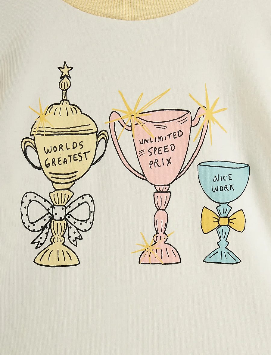Mini Rodini - Trophies sp balloon sleeve top - langärmelig - off-white - 3