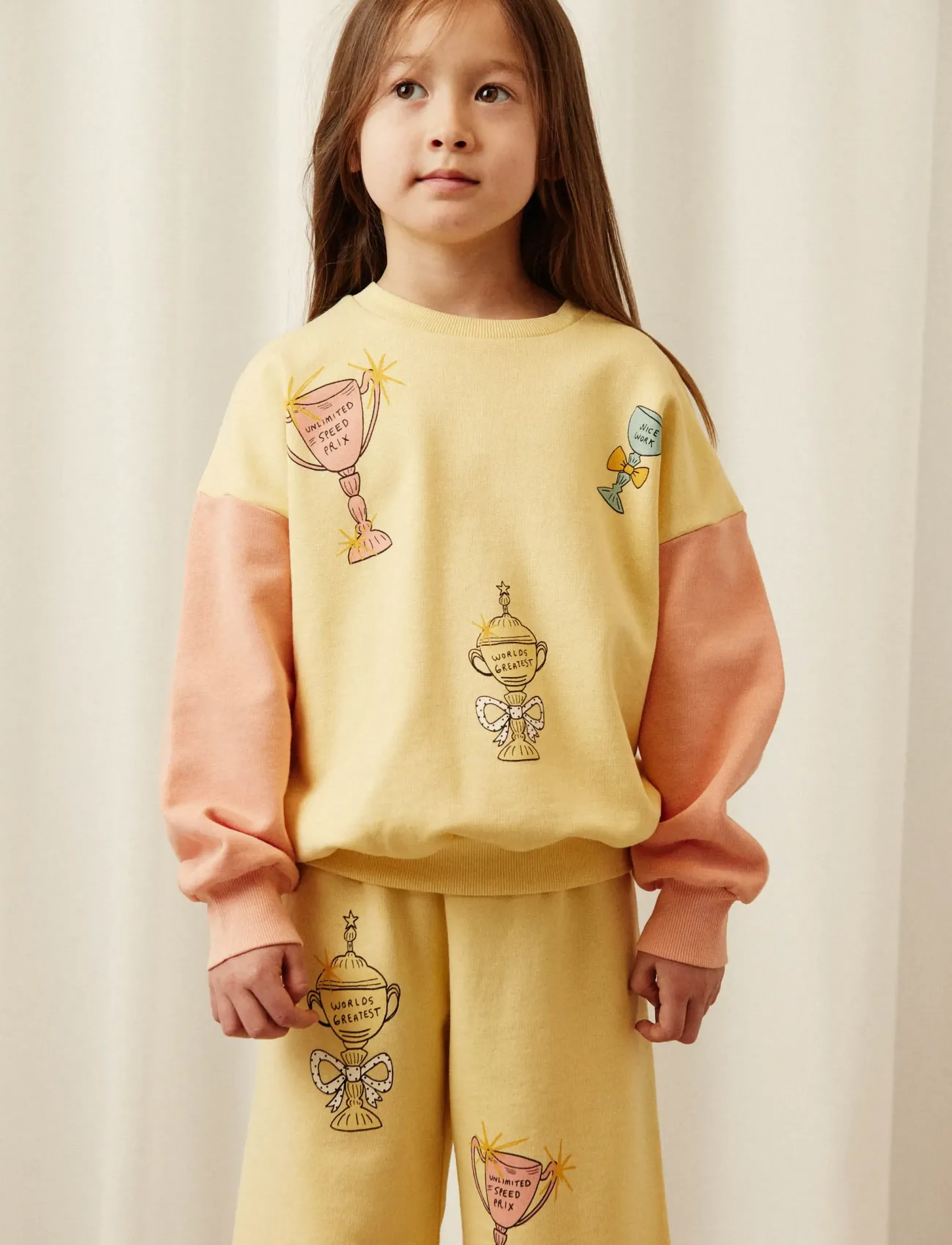 Mini Rodini Trophies sp sweatshirt - Sweatshirts - YELLOW / yellow