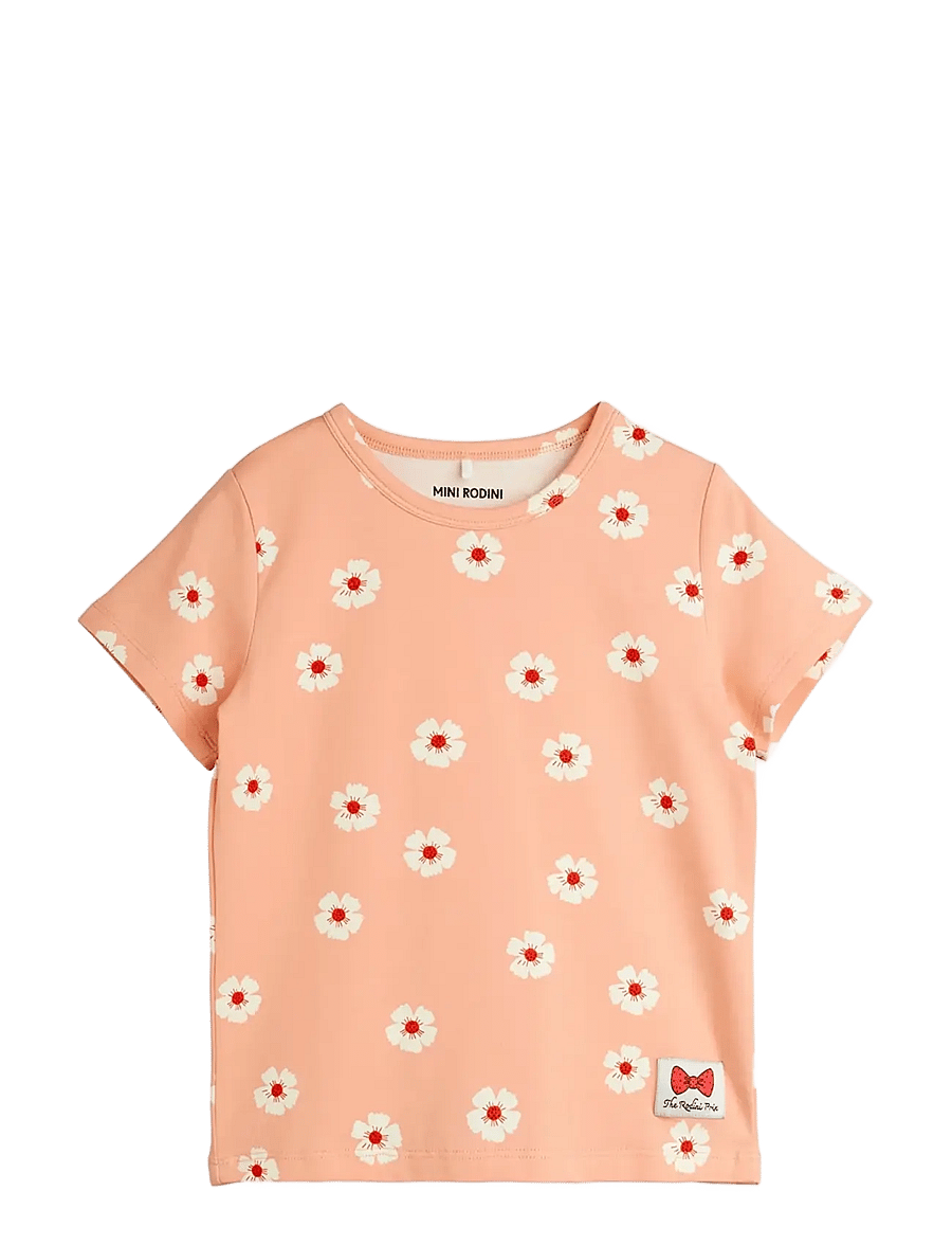 Mini Rodini - Flowers aop ss tee - kurzärmelige - pink - 0
