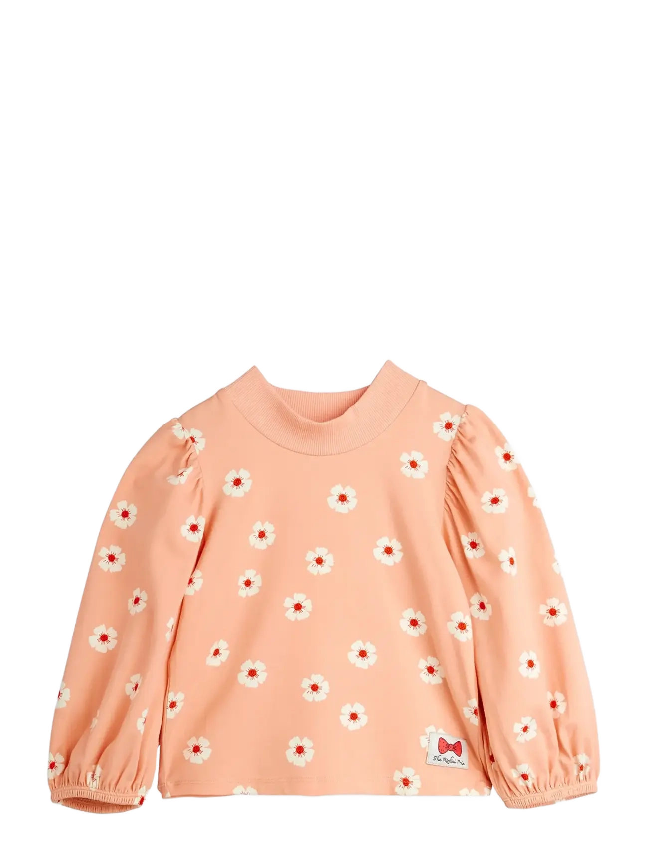 Mini Rodini - Flowers aop balloon sleeve top - langärmelig - pink - 1