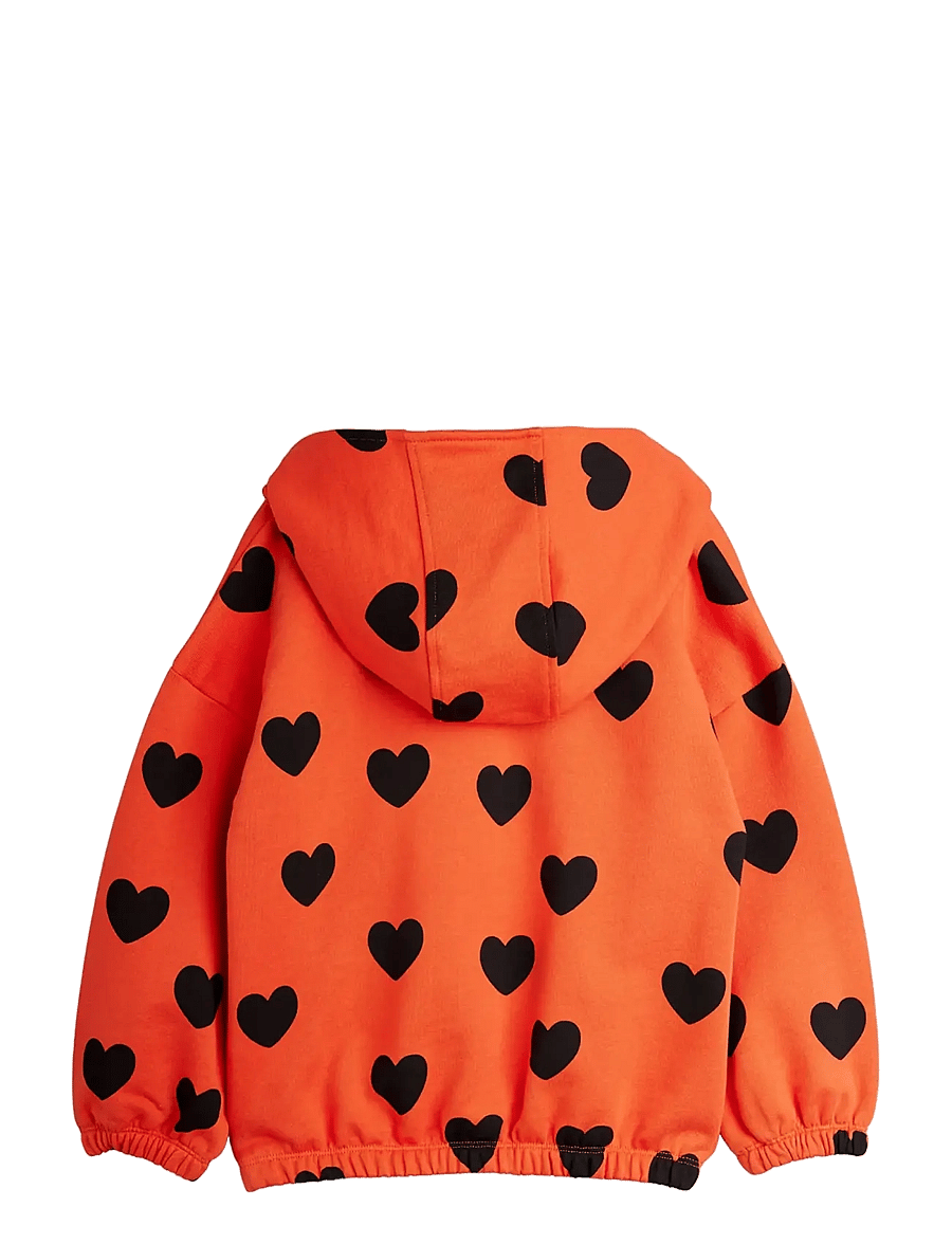 Mini Rodini - Hearts aop hoodie - kapuzenpullover - red - 2