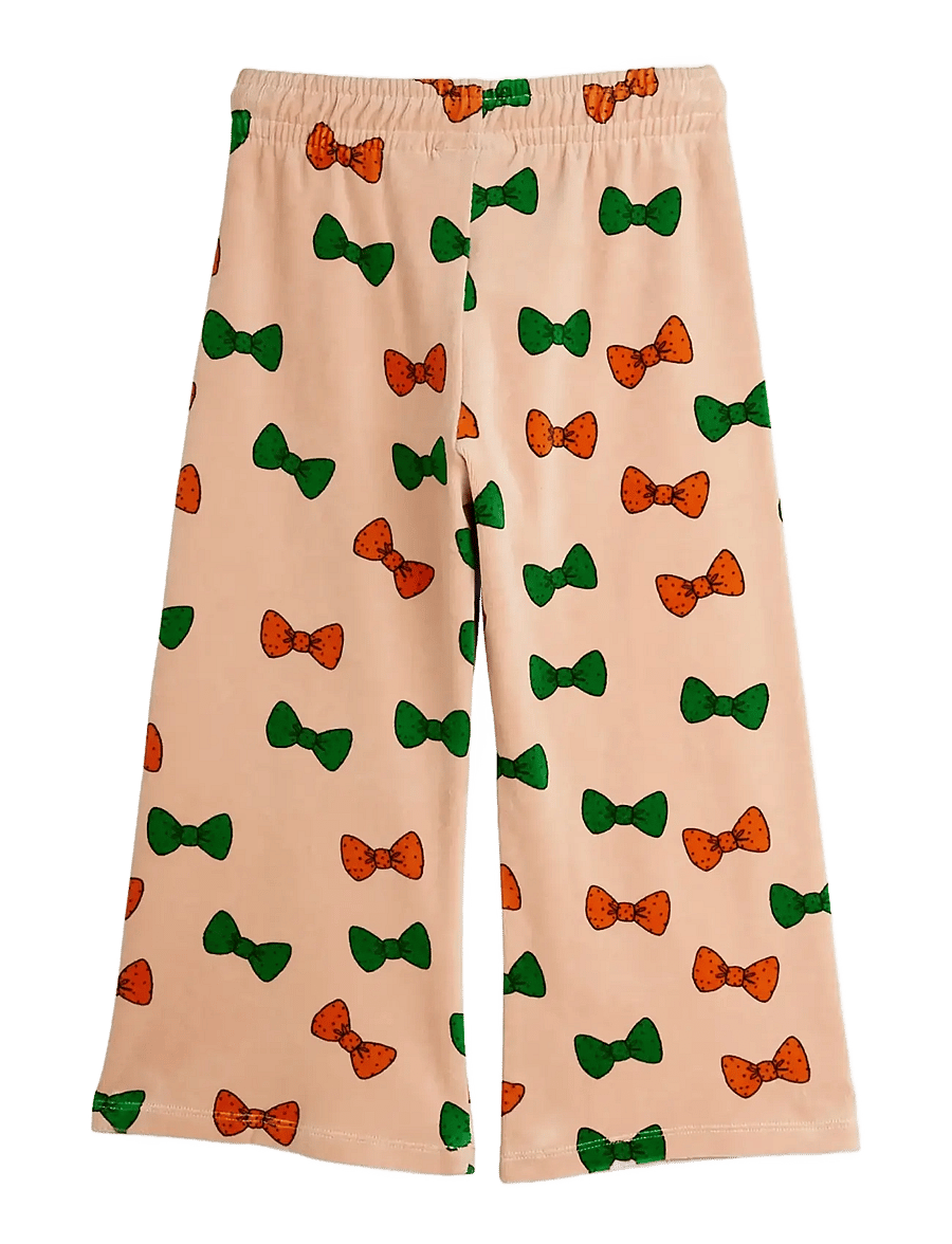 Mini Rodini - Bows aop velour trousers - jogginghosen - pink - 2