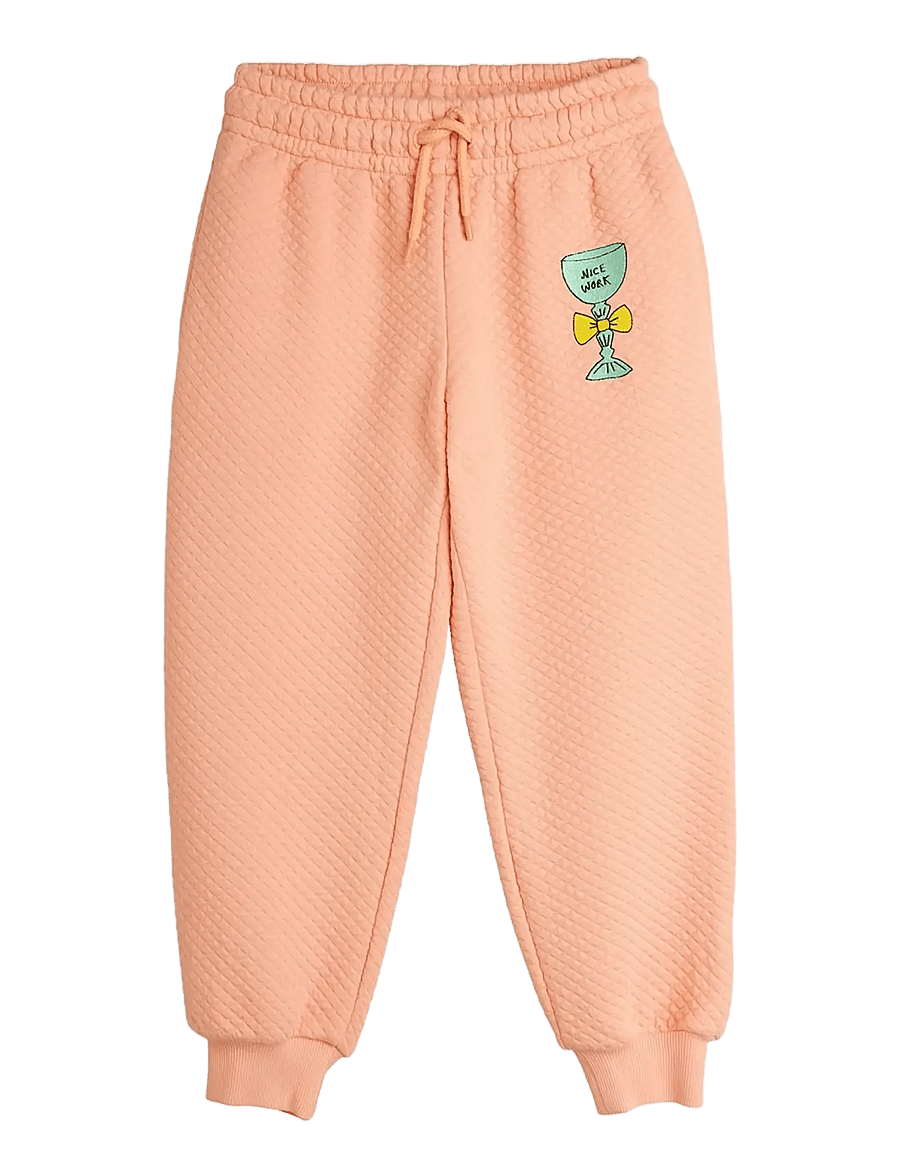Mini Rodini - Trophy emb quilted sweatpants - jogginghosen - pink - 1