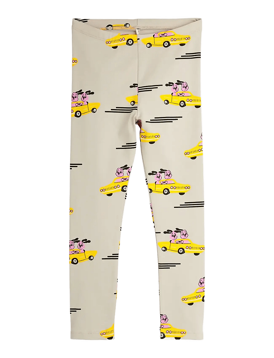 Mini Rodini - Racing rabbits aop leggings - leggings - grey - 0
