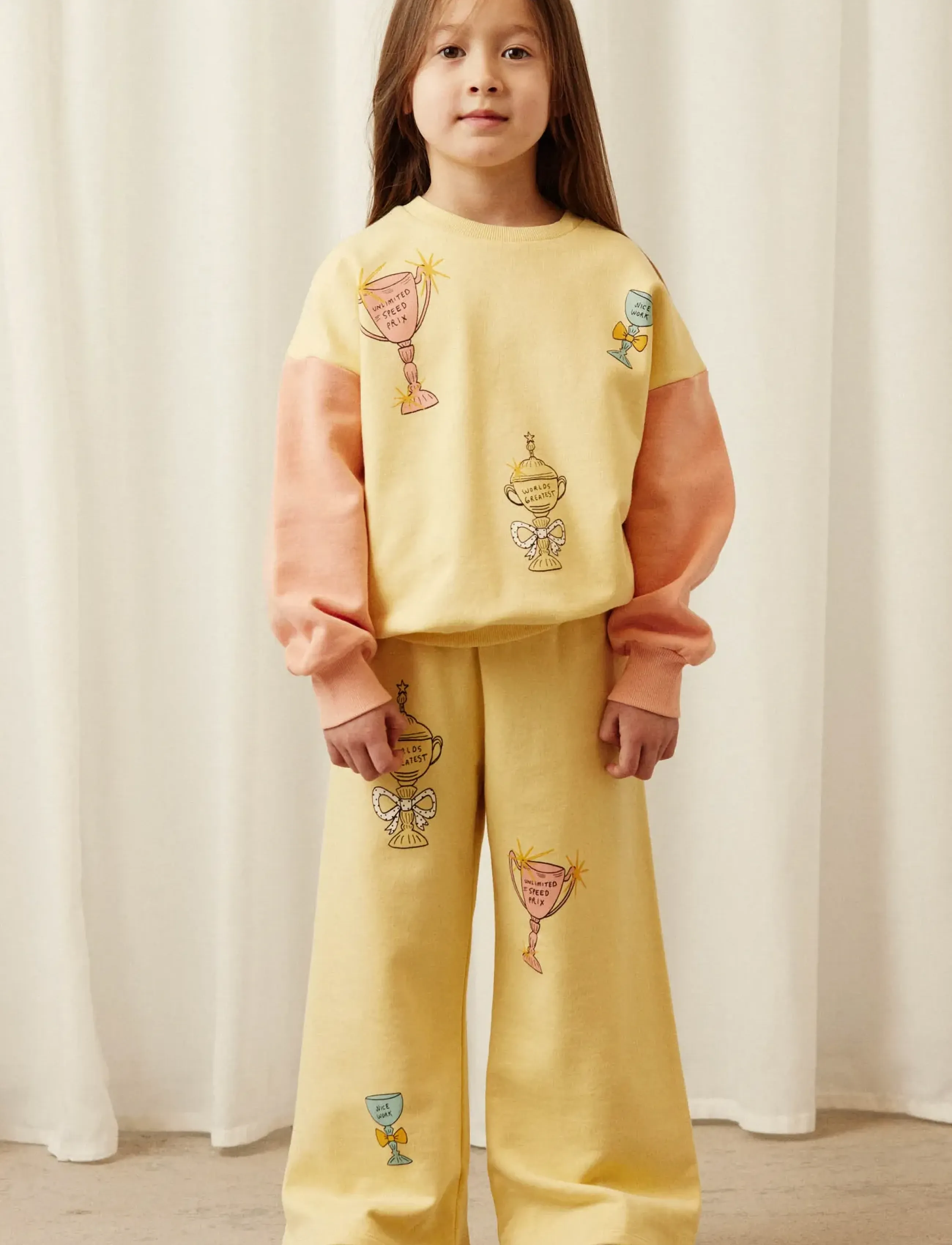 Mini Rodini Trophies sp sweatpants - Hosen - YELLOW / yellow