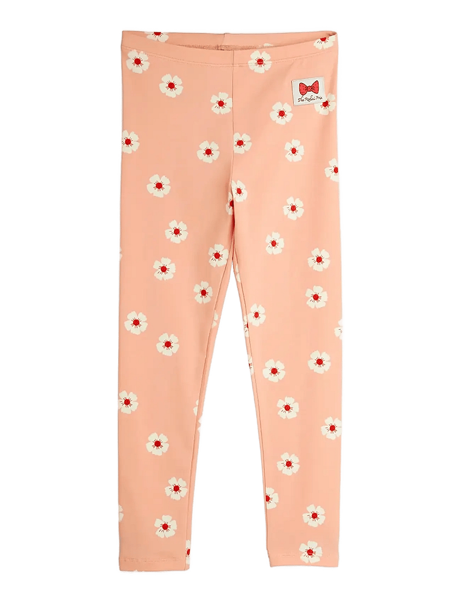 Mini Rodini - Flowers aop leggings - leggings - pink - 0