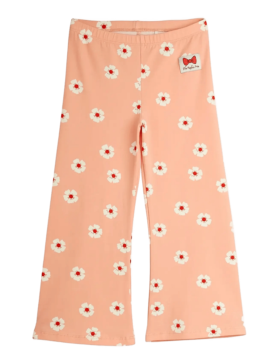 Mini Rodini - Flowers aop flared trousers - babyhosen - pink - 1