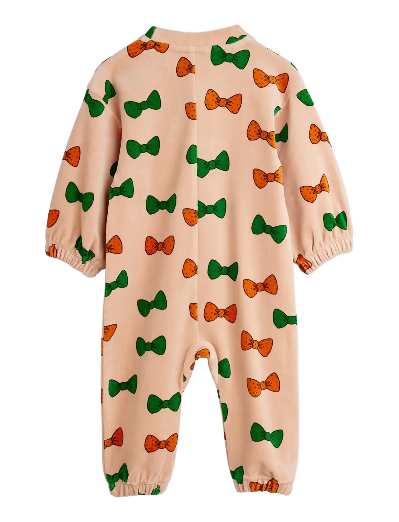 Mini Rodini - Bows aop velour baby onesie - jumpsuits - pink - 2