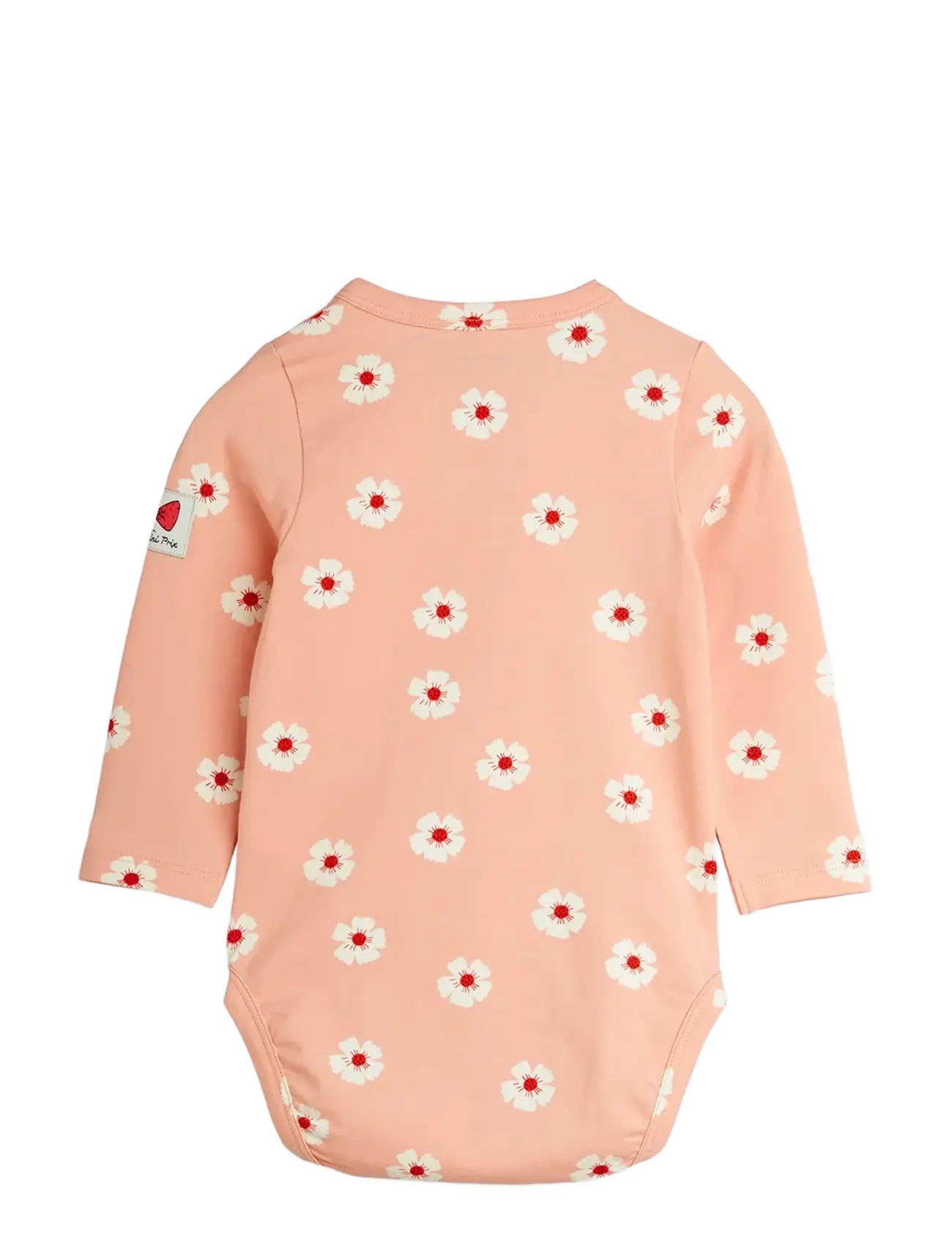 Mini Rodini - Flowers aop ls body - long-sleeved bodies - pink - 1