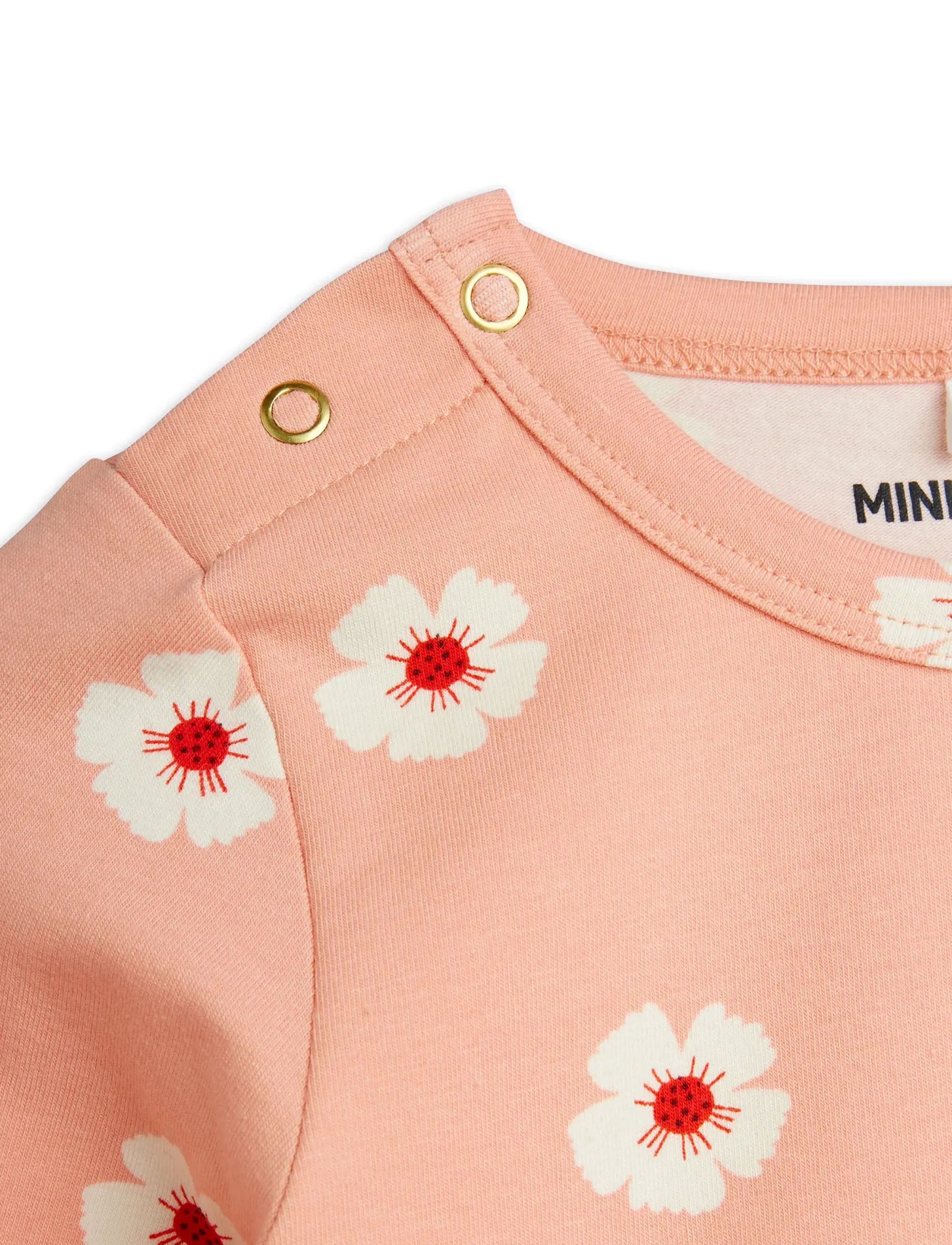 Mini Rodini - Flowers aop ls body - long-sleeved bodies - pink - 4