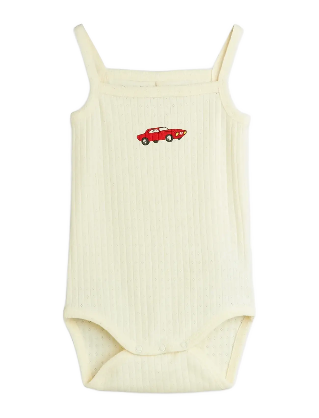 Mini Rodini Car sp pointelle tank body - Body bez rękawów - WHITE / white