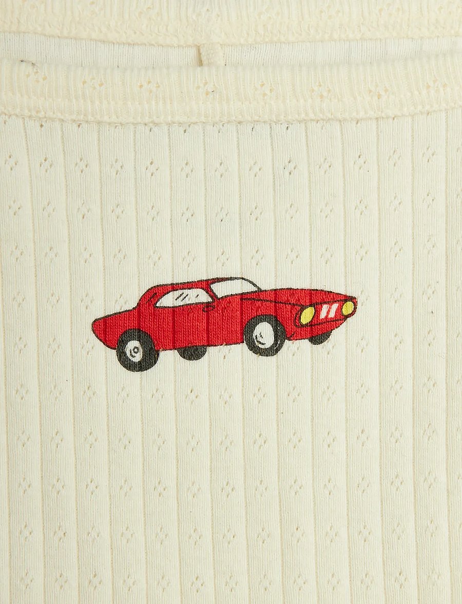 Mini Rodini - Car sp pointelle tank body - Ärmellose bodys - white - 2