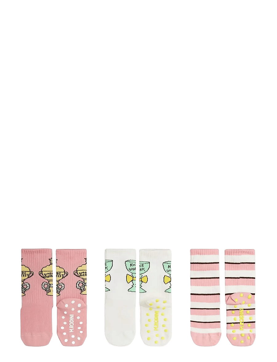 Mini Rodini - Trophy 3-pack anti-slip socks - beebisokid - multi - 0