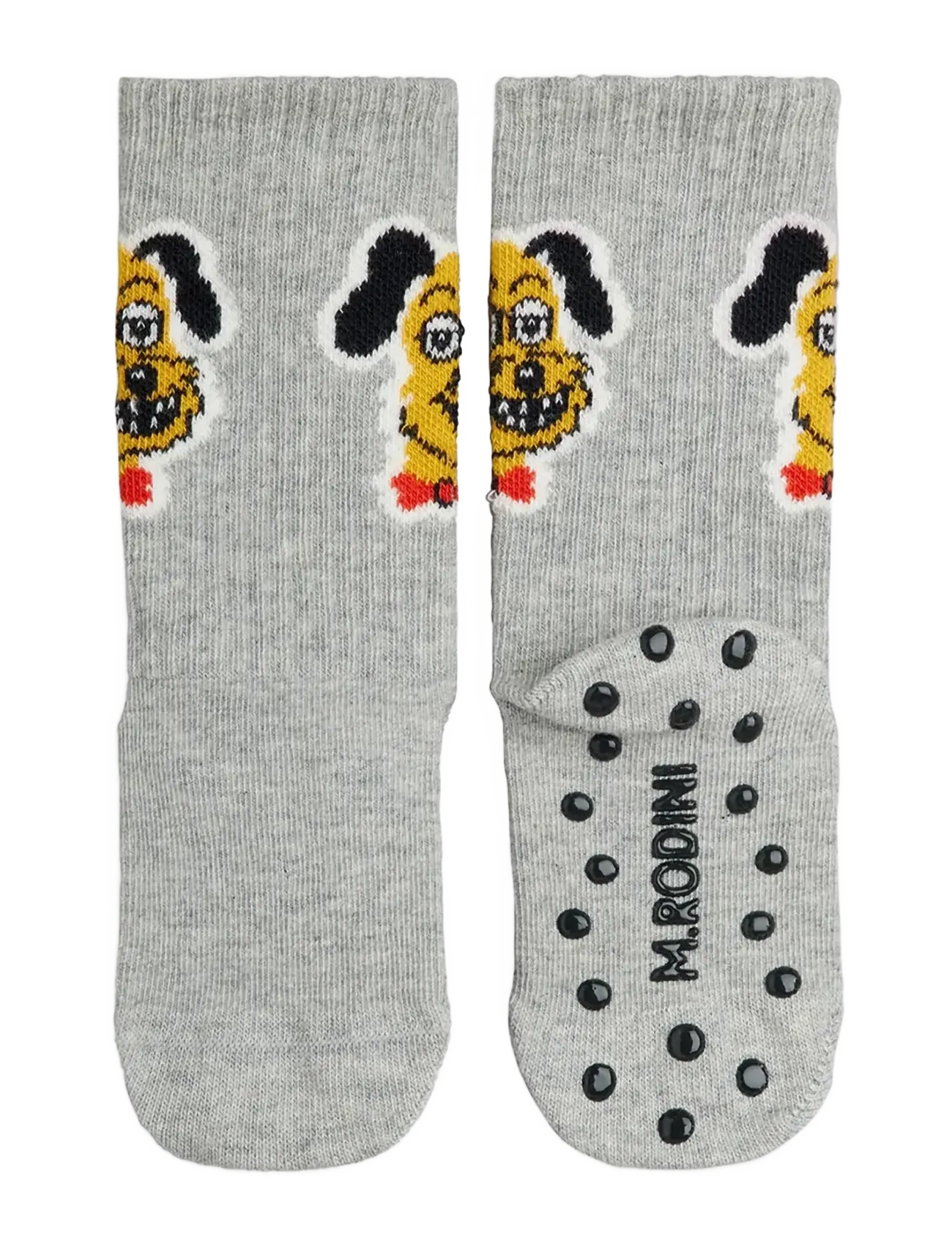 Mini Rodini Dog 1-pack anti-slip socks - Libisemisvastased sokid - GREY MELANGE / grey