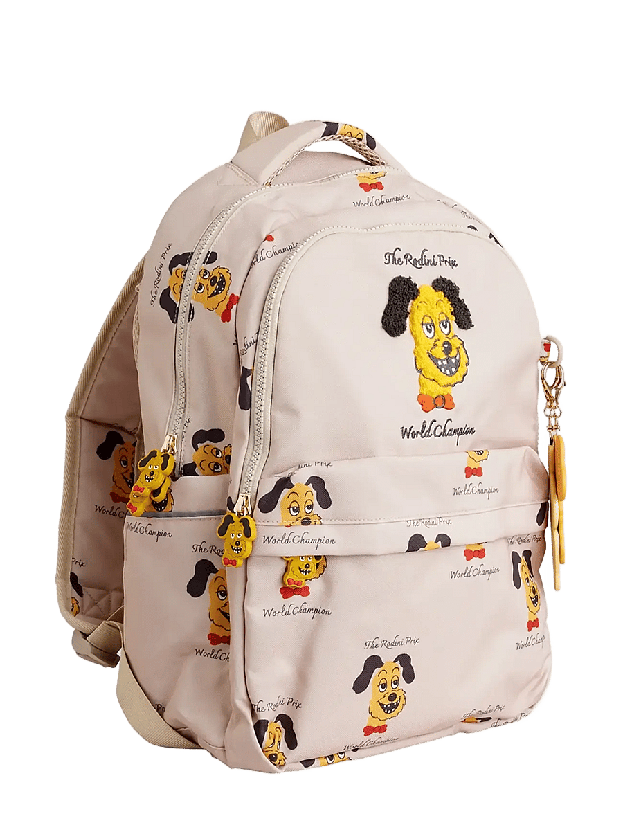 Mini Rodini - Rodini prix aop school backpack - backpacks - beige - 1