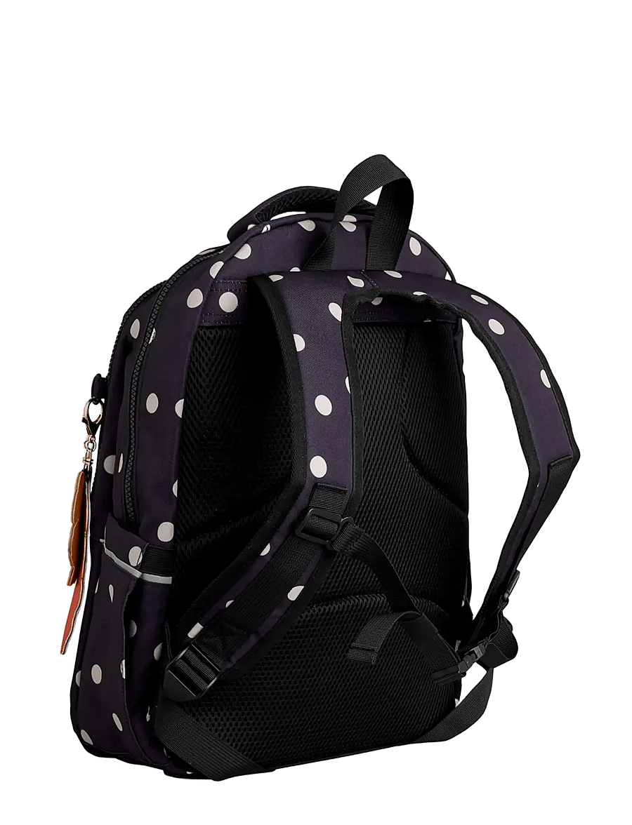 Mini Rodini - Dots aop school backpack - backpacks - black - 2