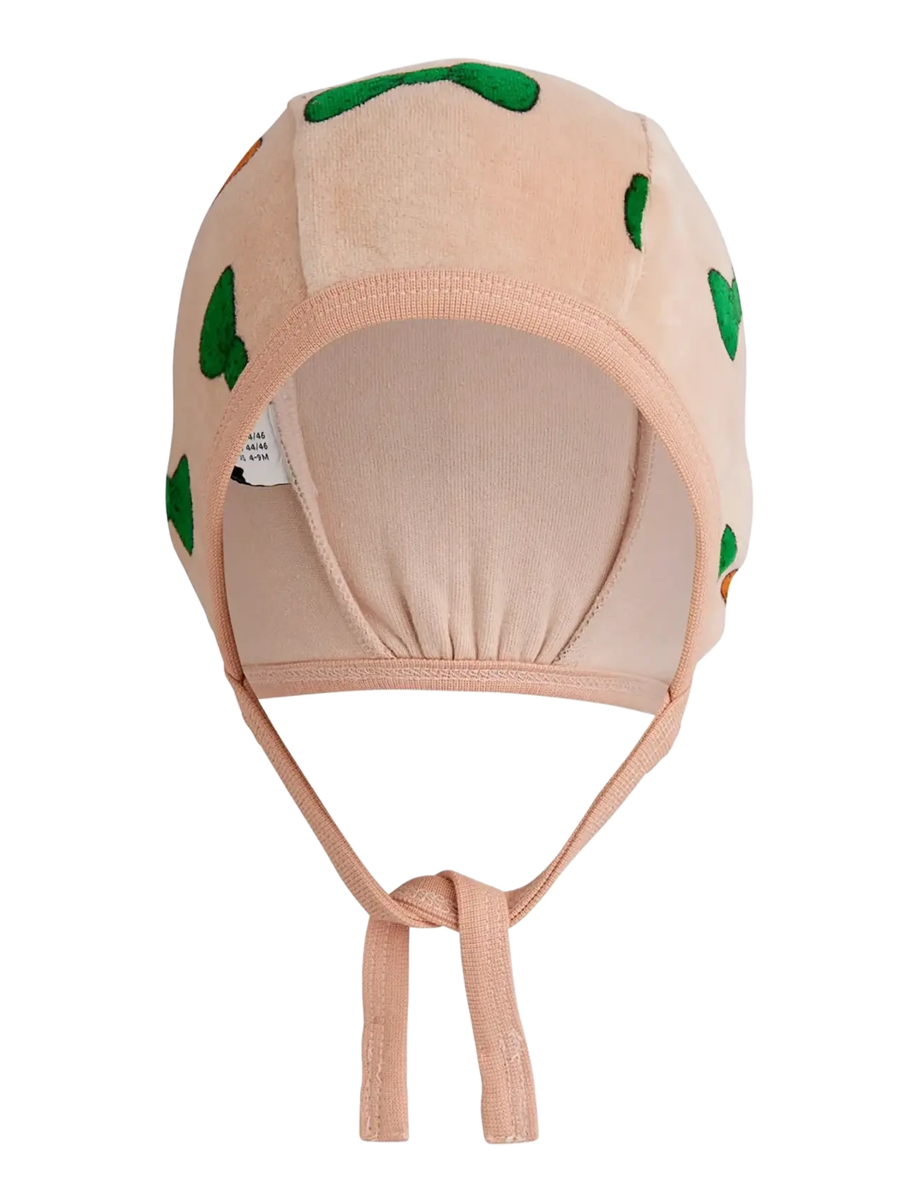 Mini Rodini - Bows aop velour baby helmet - pink - 1