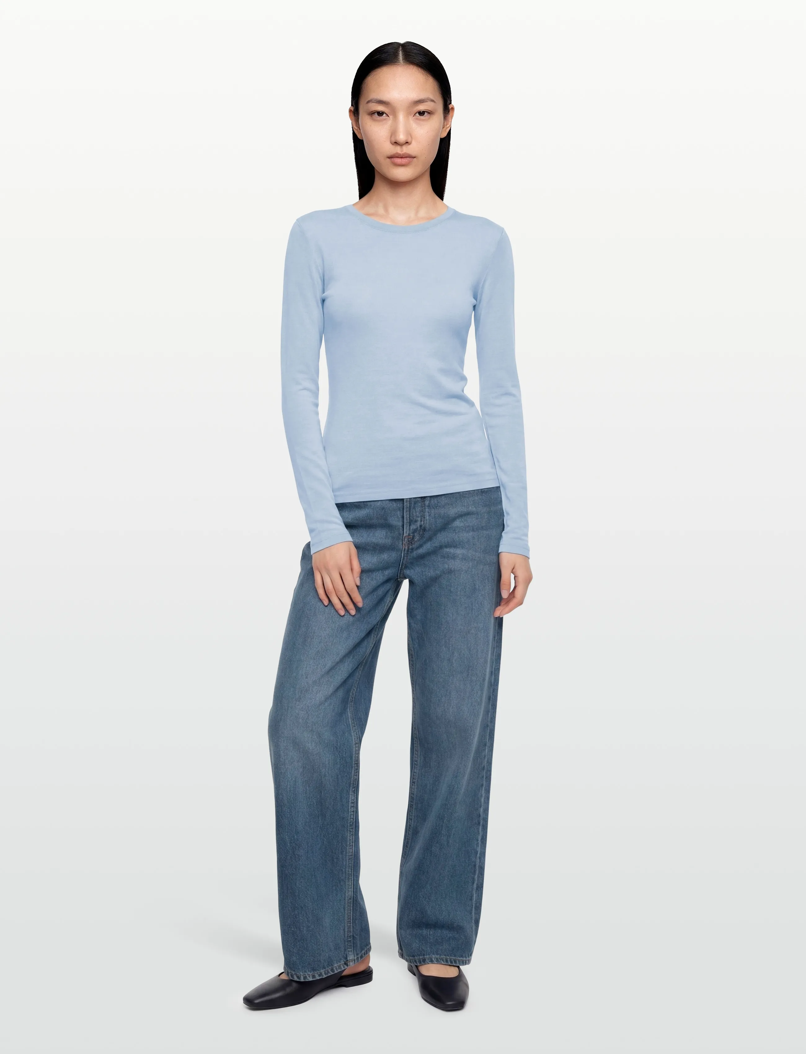 Minimum - Natashas crew neck 3736 - långärmade toppar - 4115 cashmere blue - 0