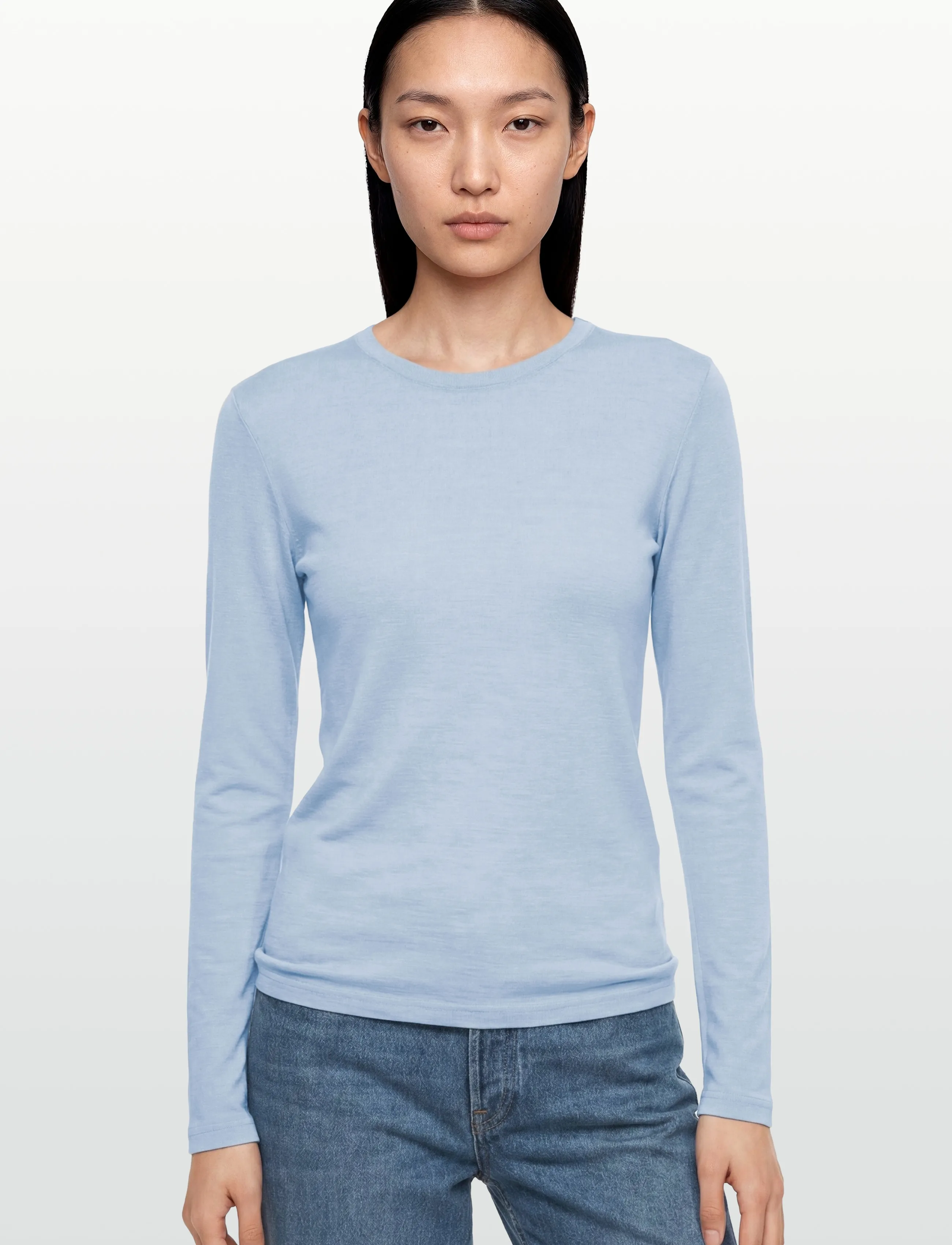 Minimum - Natashas crew neck 3736 - långärmade toppar - 4115 cashmere blue - 3