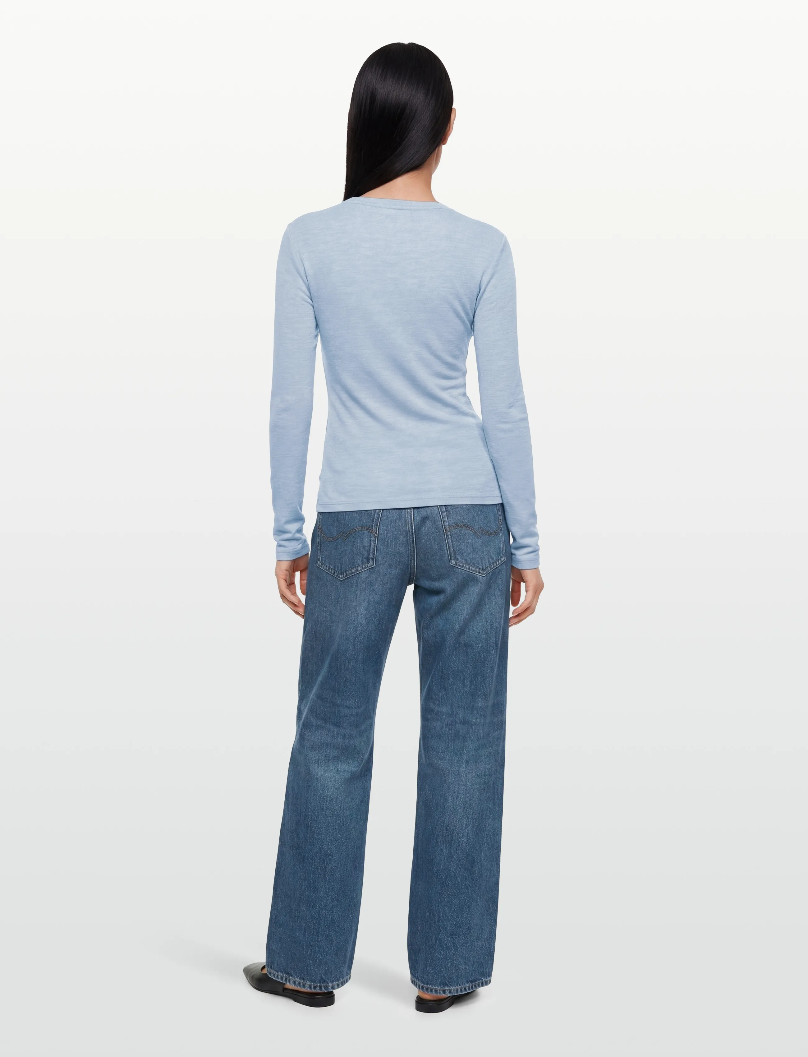 Minimum - Natashas crew neck 3736 - långärmade toppar - 4115 cashmere blue - 4