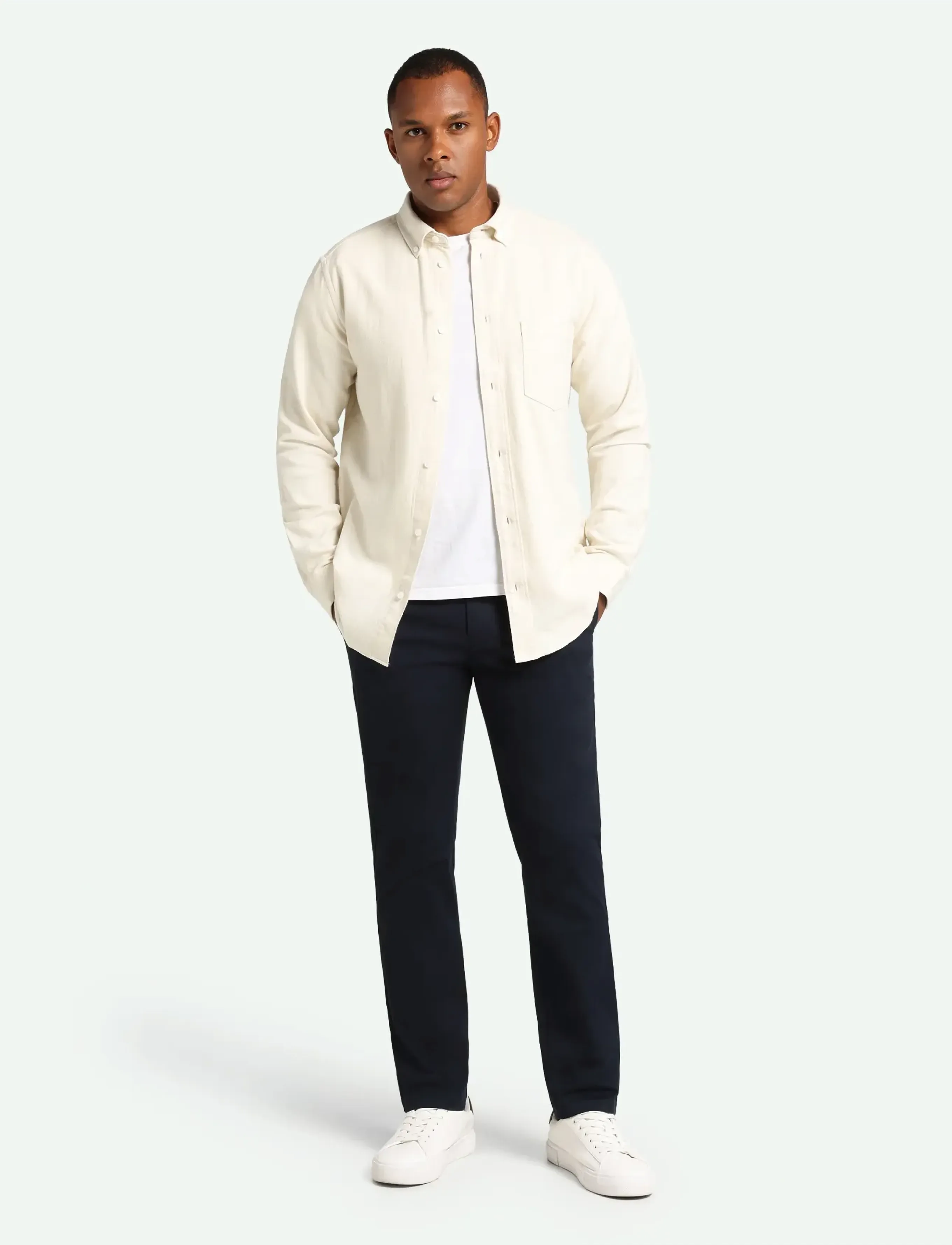 Minimum - Colt 3760 Shirt - mænd - 004 broken white - 3