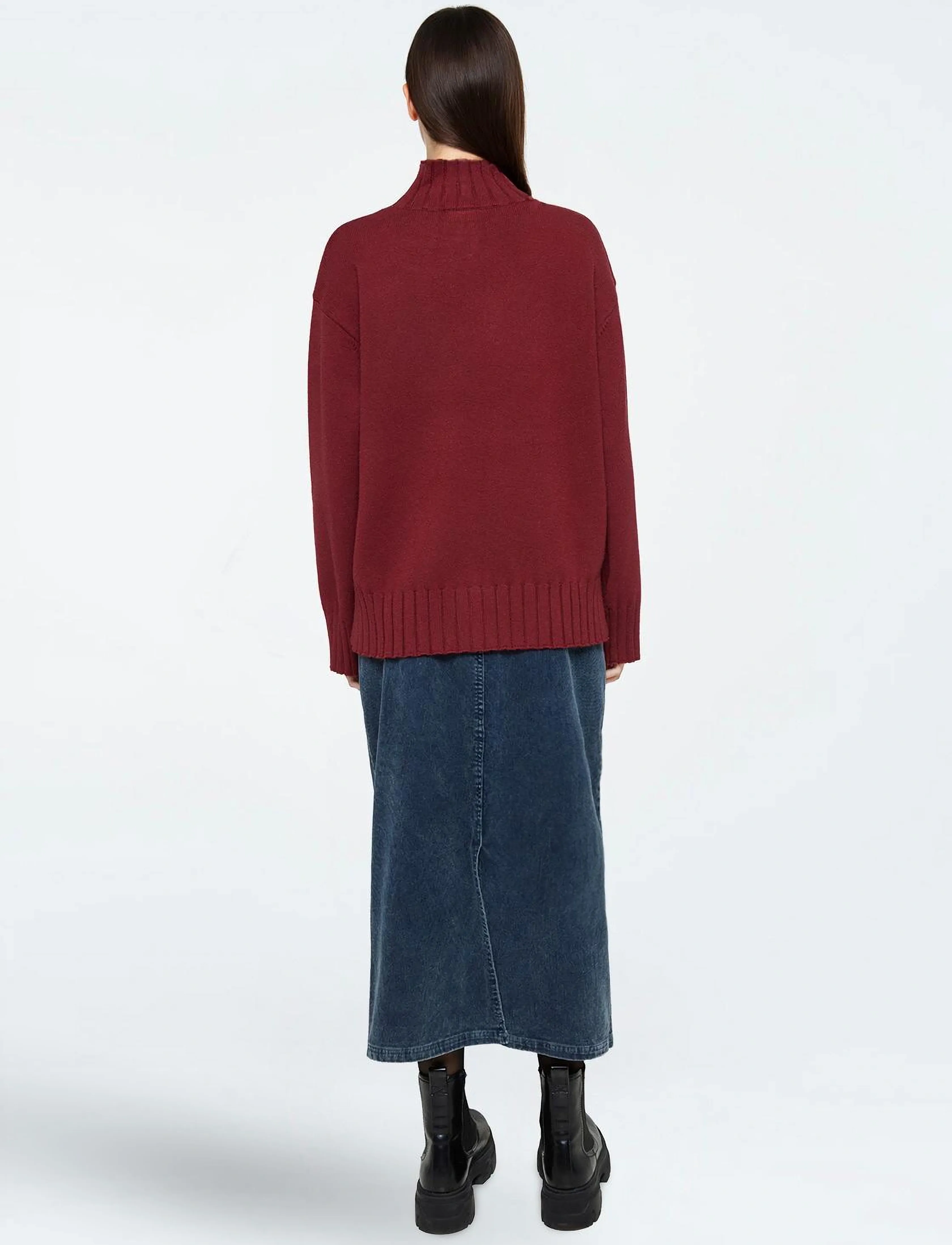 Minimum - Darcys 3448 Turtleneck - rollkragenpullover - 1534 merlot - 3
