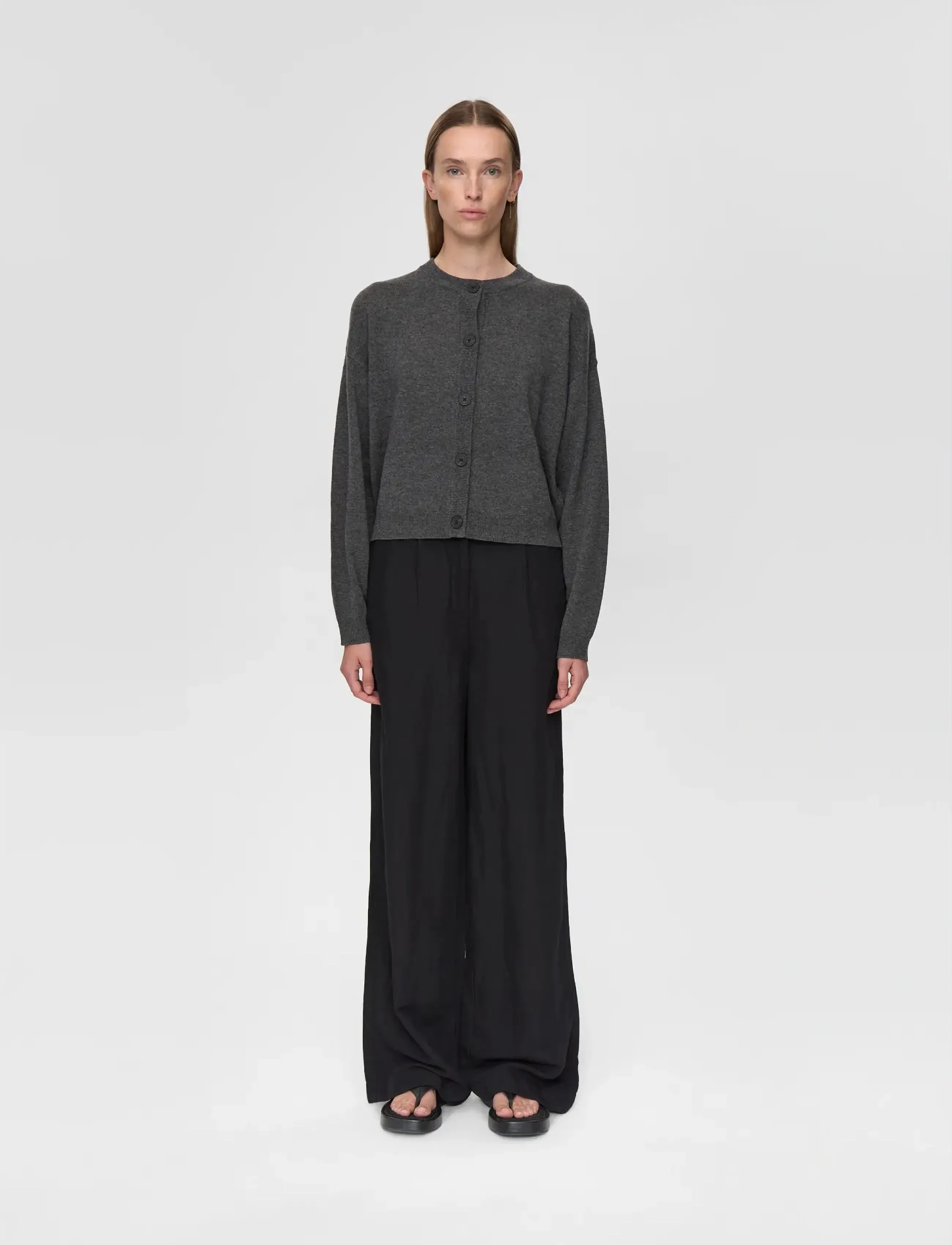 Minimum - Assiana cardigan 3801 - koftor - 960m grey melange - 3