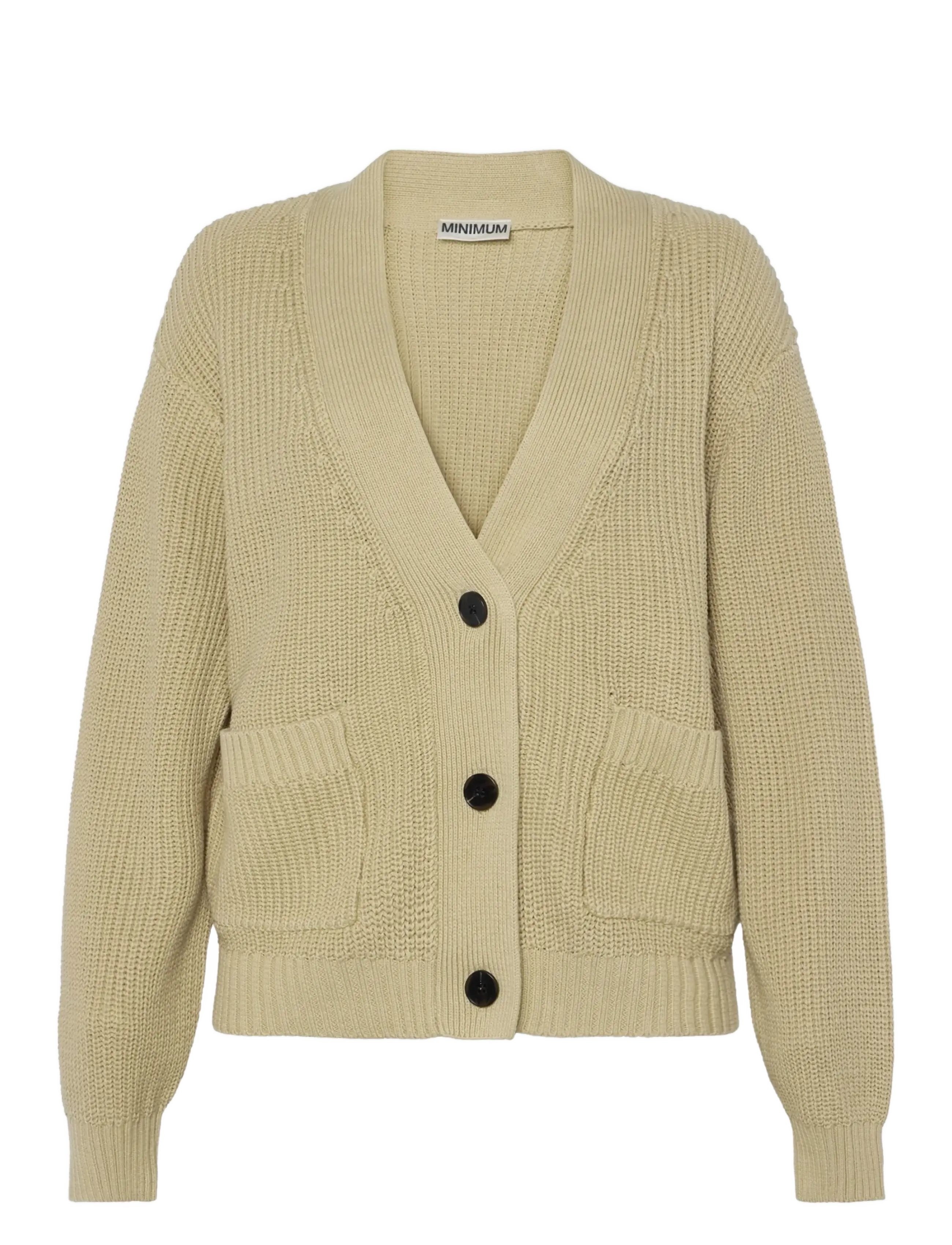 Minimum Gala cardigan G006 GOTS - Tøj - 0513 EUCALYPTUS / beige
