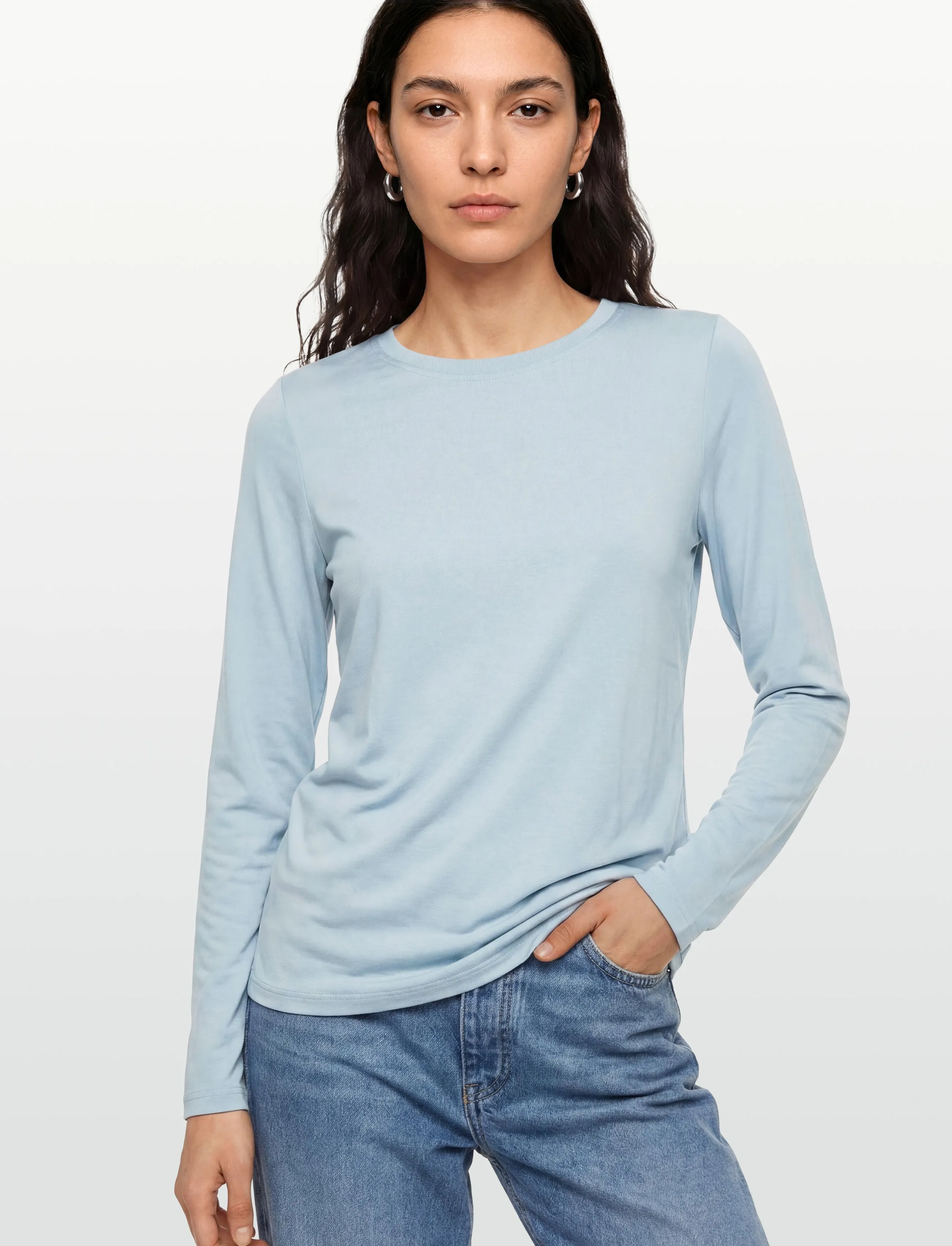 Minimum - Margot Tee 0281 - långärmade toppar - 4115 cashmere blue - 3