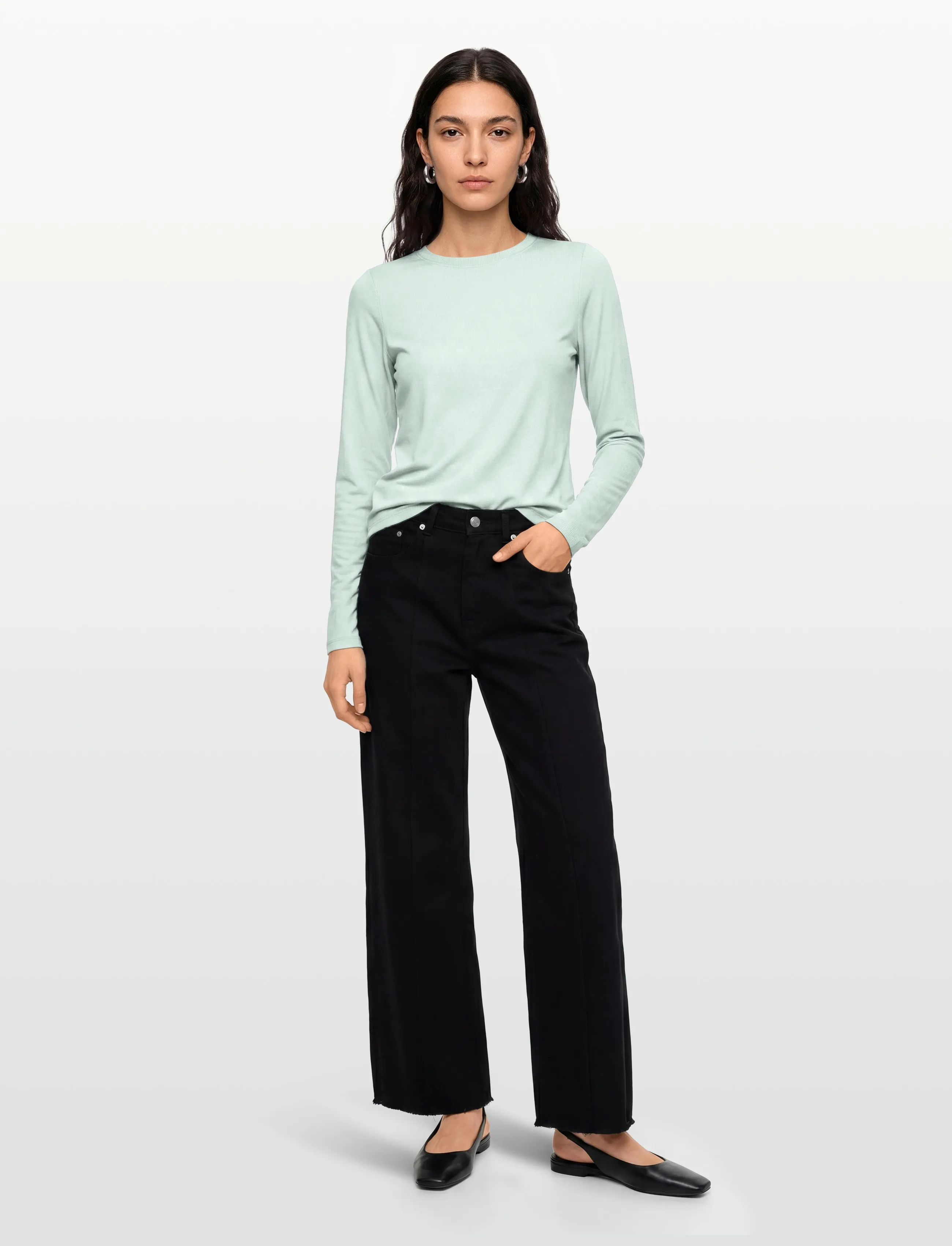 Minimum - Margot Tee 0281 - långärmade toppar - 5204 morning mist - 0