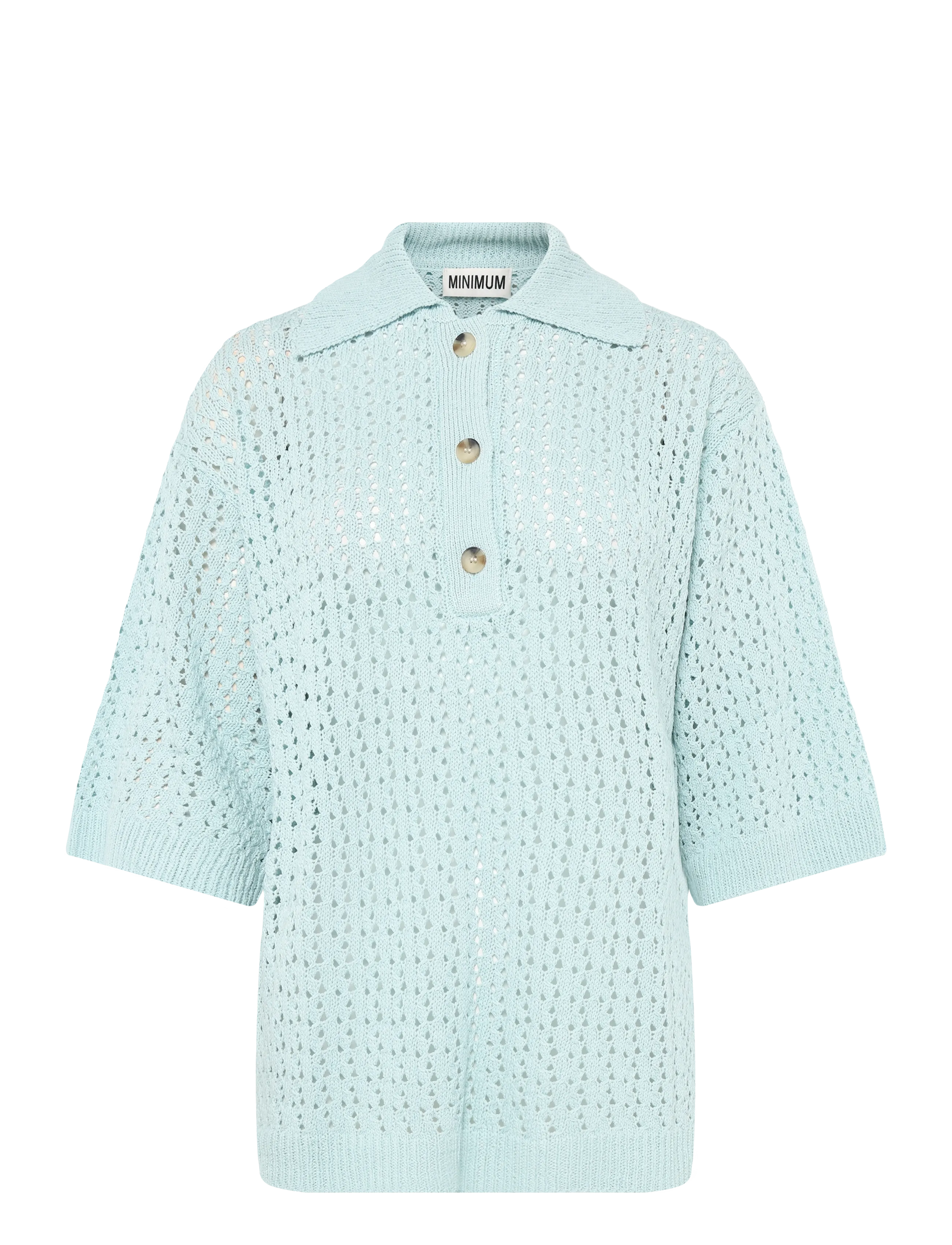 Minimum Anabelle knit polo 4591 - Polosärgid - 5204 MORNING MIST / blue