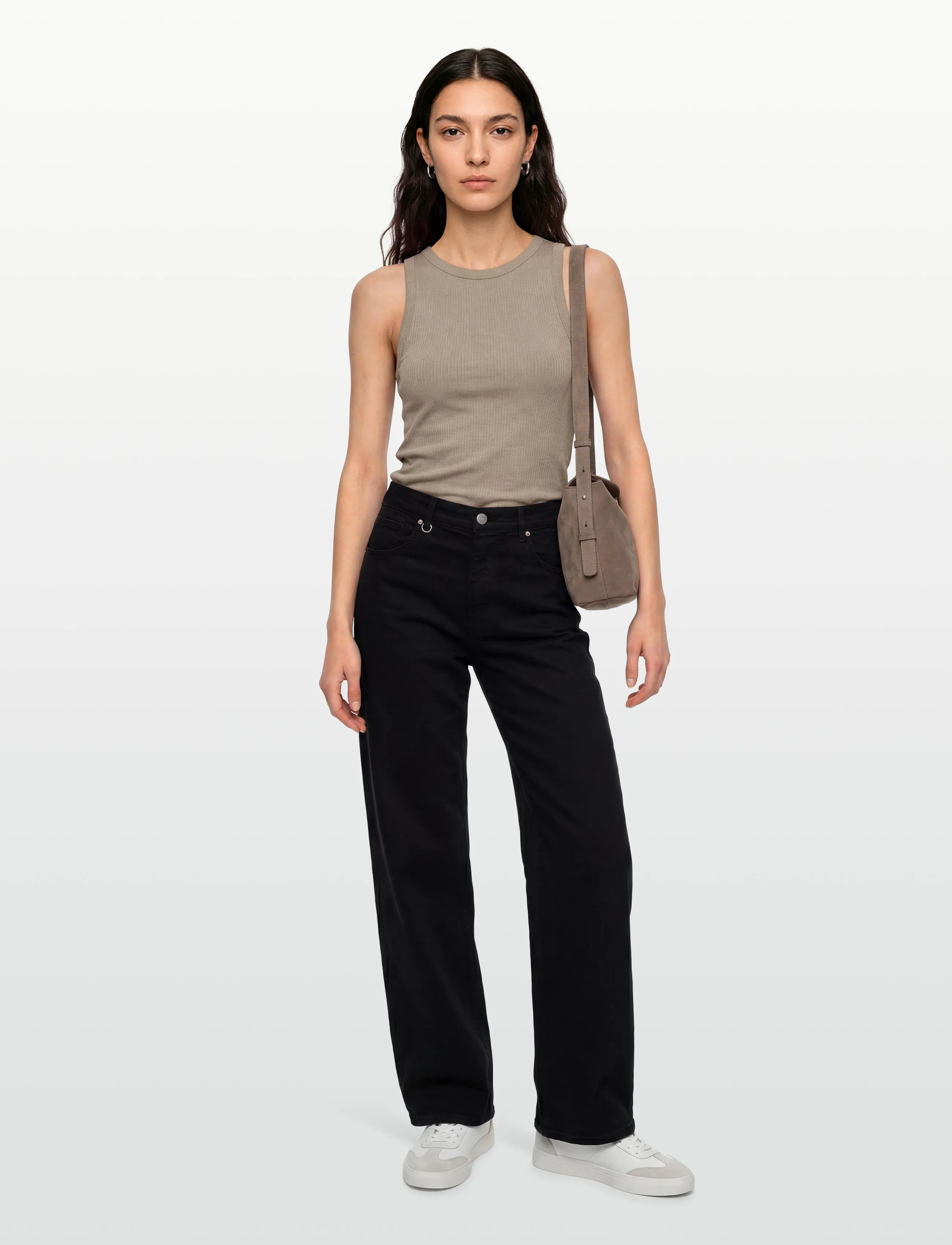 Minimum - Lila tank top G4226 - linnen - 0909 fossil - 0