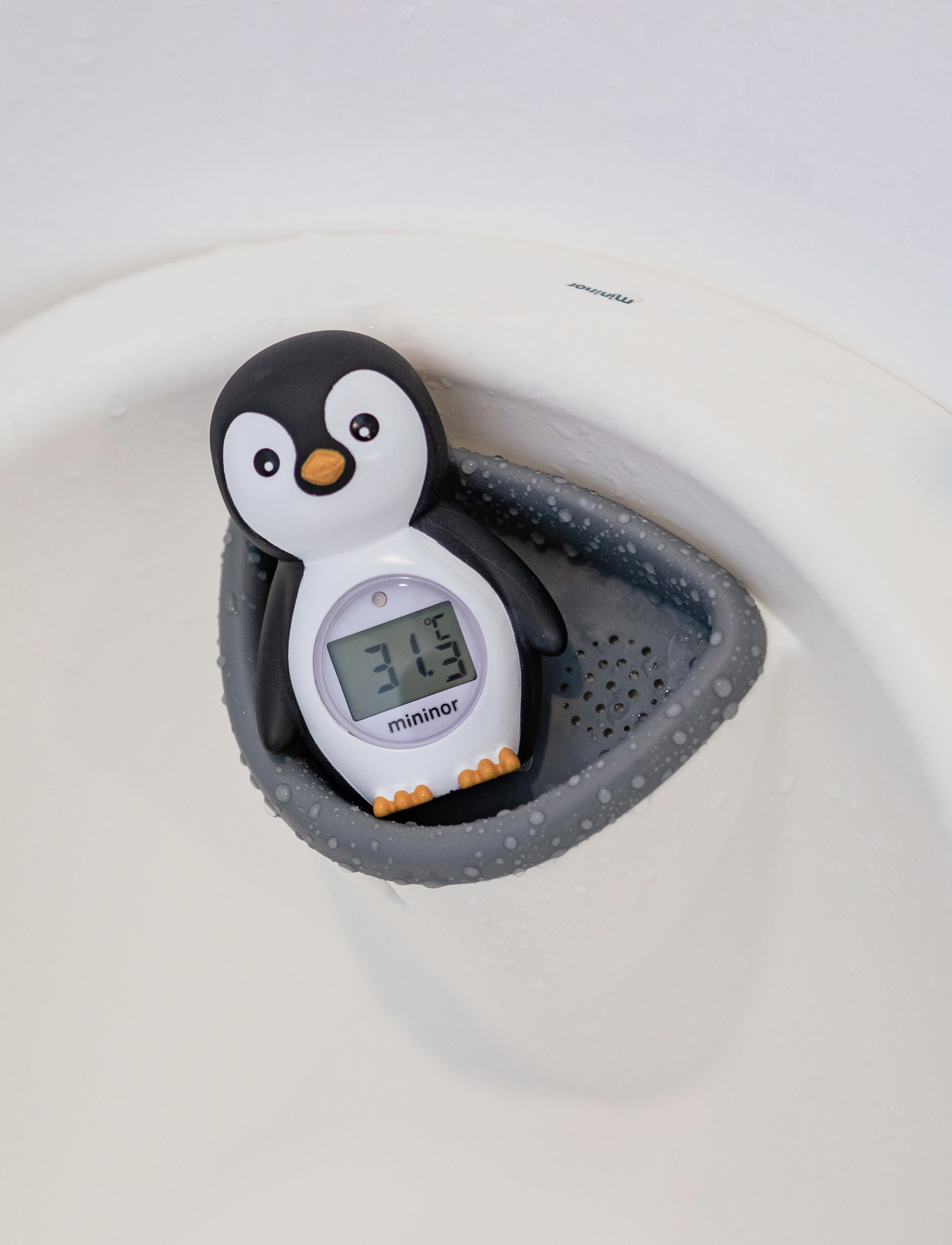 Mininor - Bath Thermometer Penguin - termometer - black - 4
