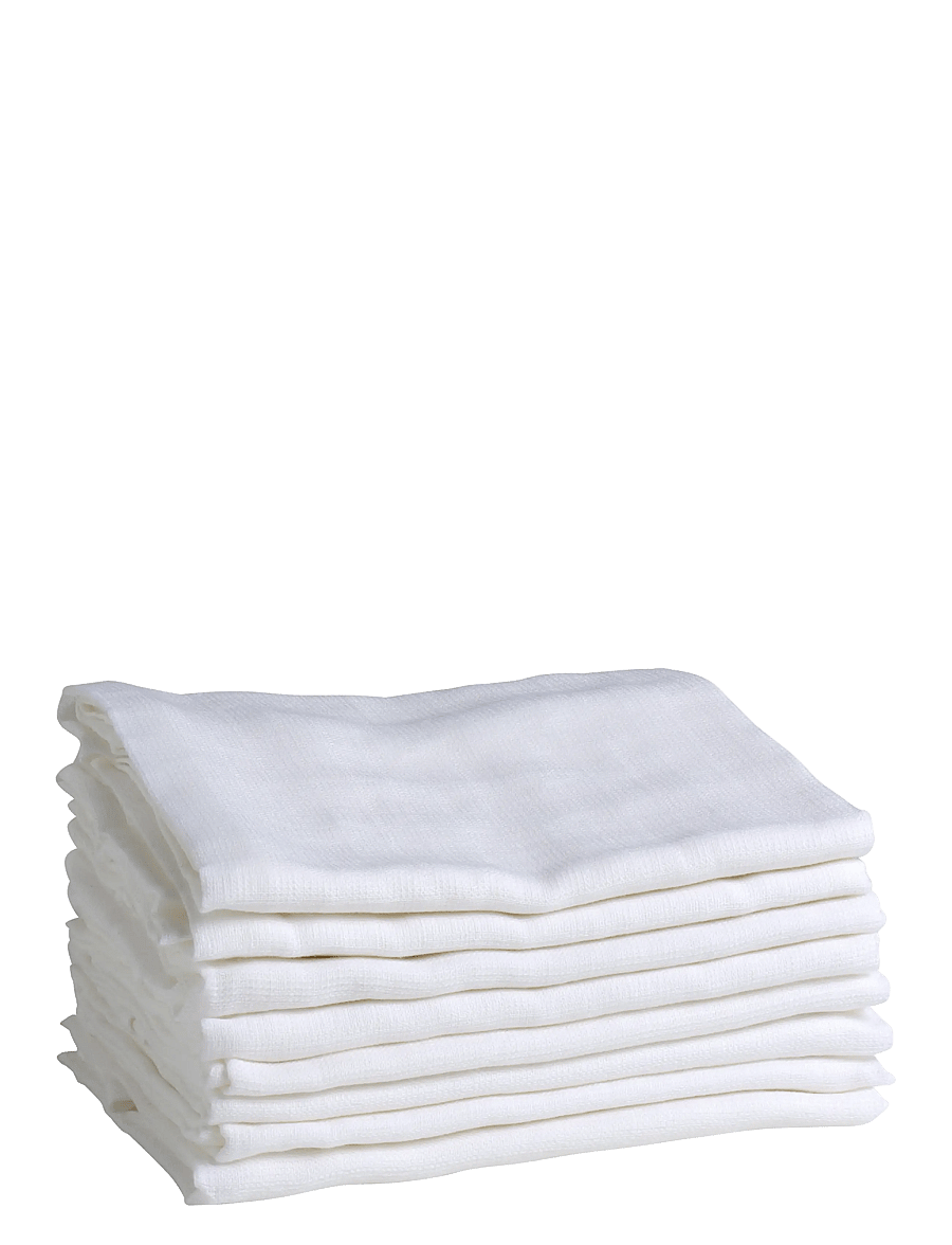 Mininor - Organic Muslin Cloth, 8pcs White - white - 1