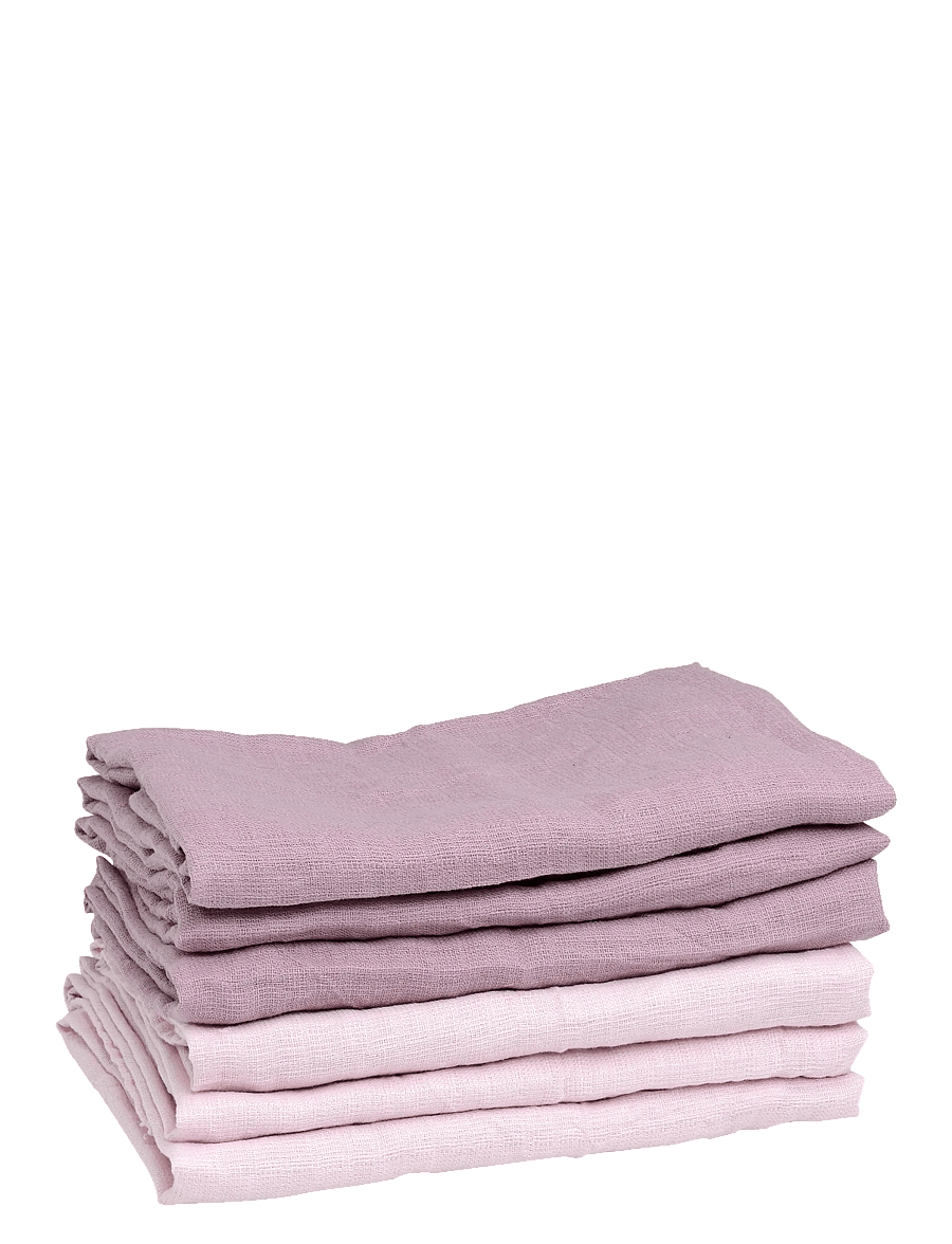 Mininor - Organic Muslin Towel, rose/purple 6-pack - rose/purple - 1