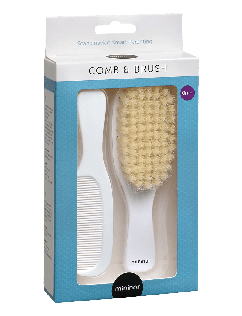 Mininor - Comb & Brush 0m+ - beebihooldus - white - 2