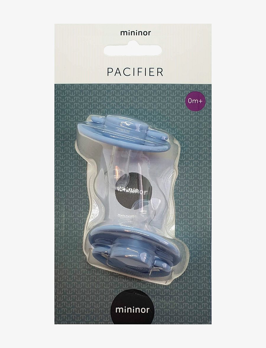 Mininor - Round Pacifier Silicone 0m Grey - snuð - nordic sky blue - 1